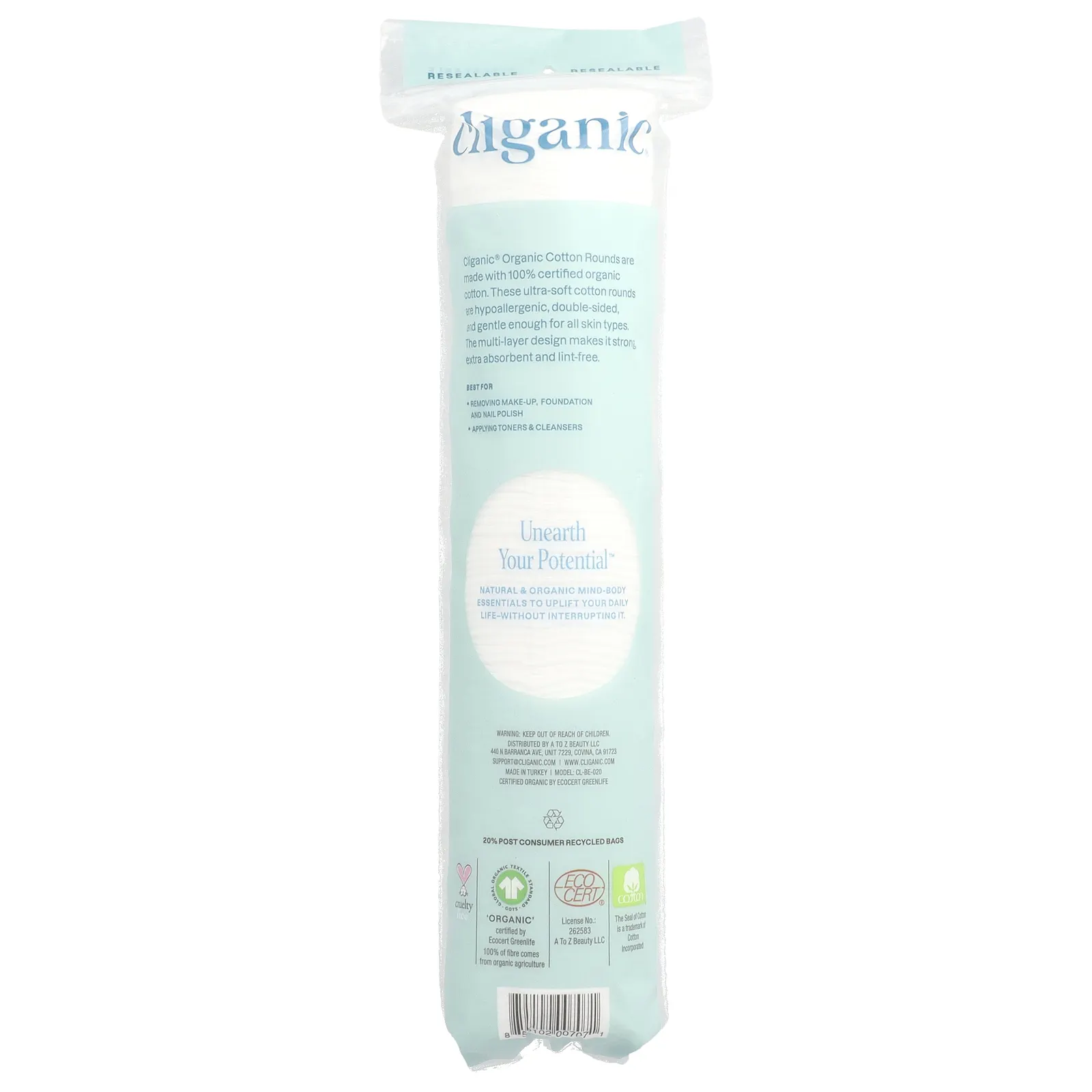 Cliganic, Органический хлопок, 100 шт.