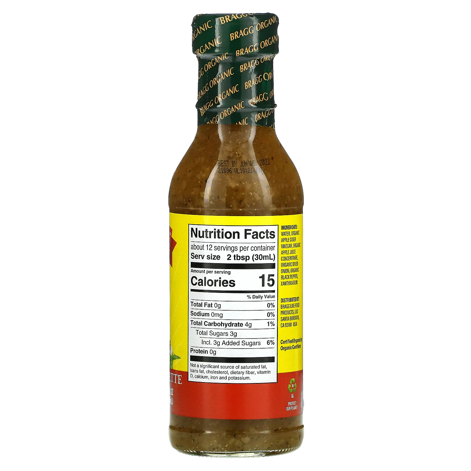 Bragg, Органическая заправка и маринад с яблочным уксусом, 354 мл (12 жидк. Унций)