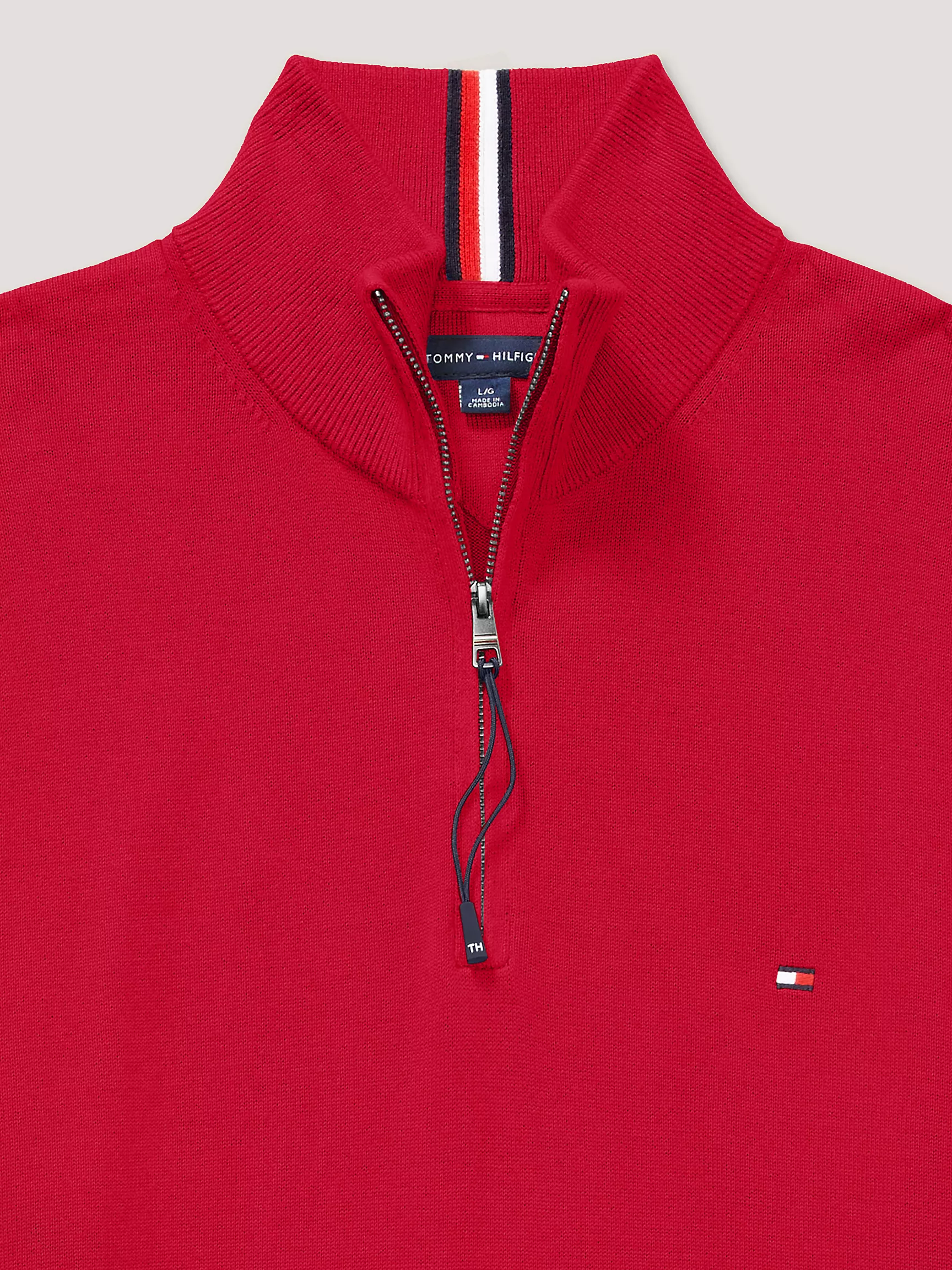 Мужской свитер Tommy Hilfiger, Однотонный свитшот на молнии с высоким воротником