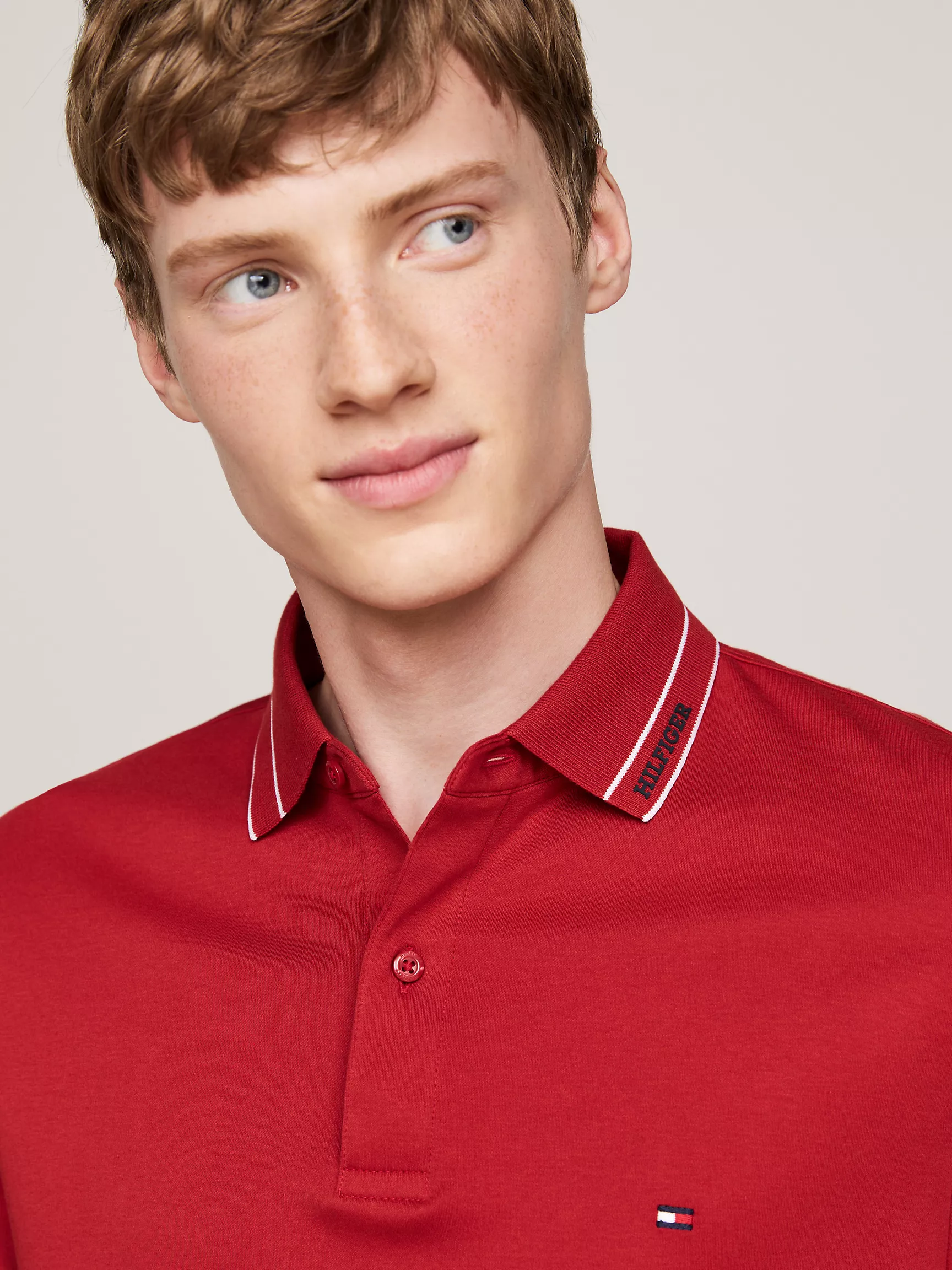 Мужское поло Tommy Hilfiger, Поло стандартного кроя из ткани Interlock с логотипом Monotype