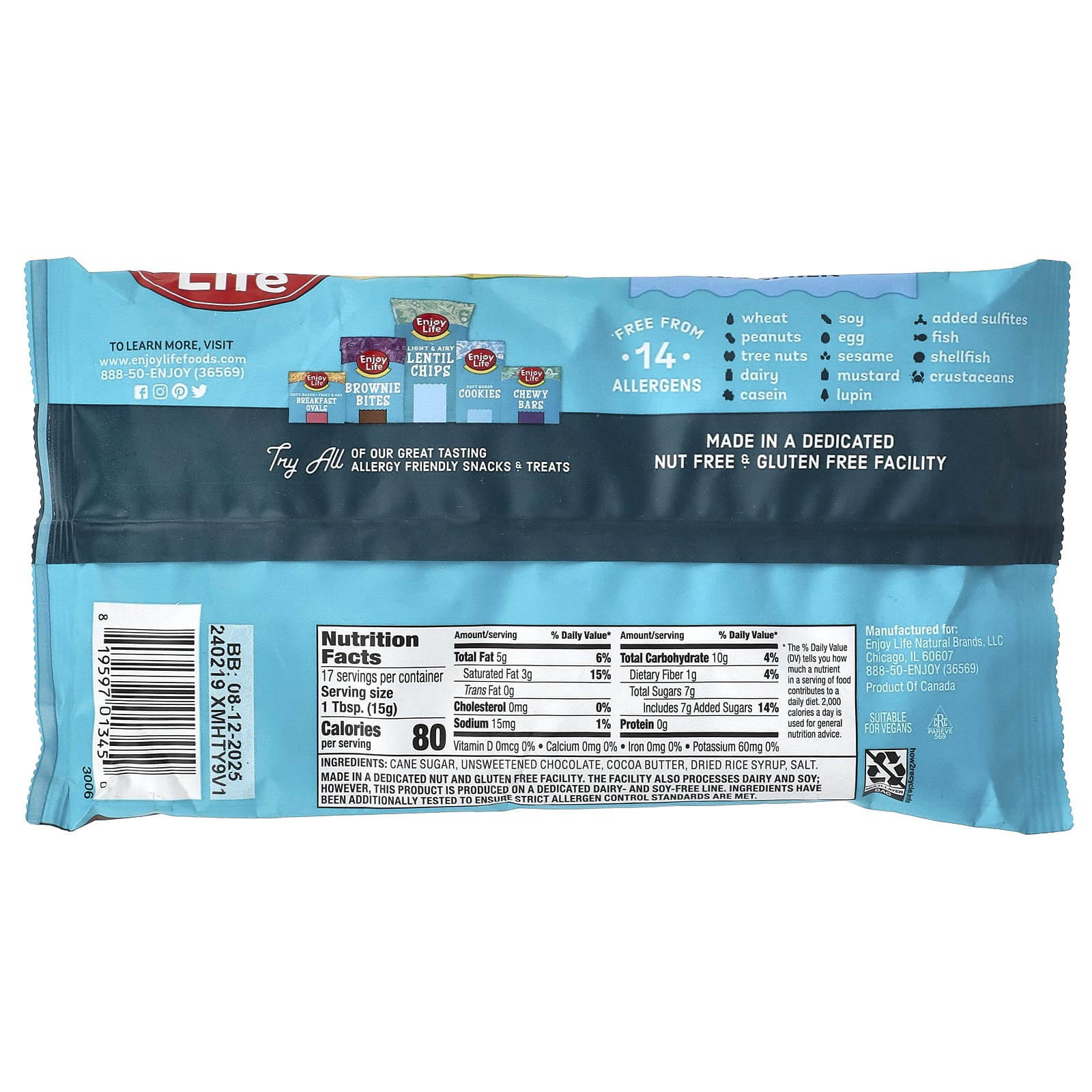 Enjoy Life Foods, Baking Morsels, рисовое молоко, 255 г (9 унций)