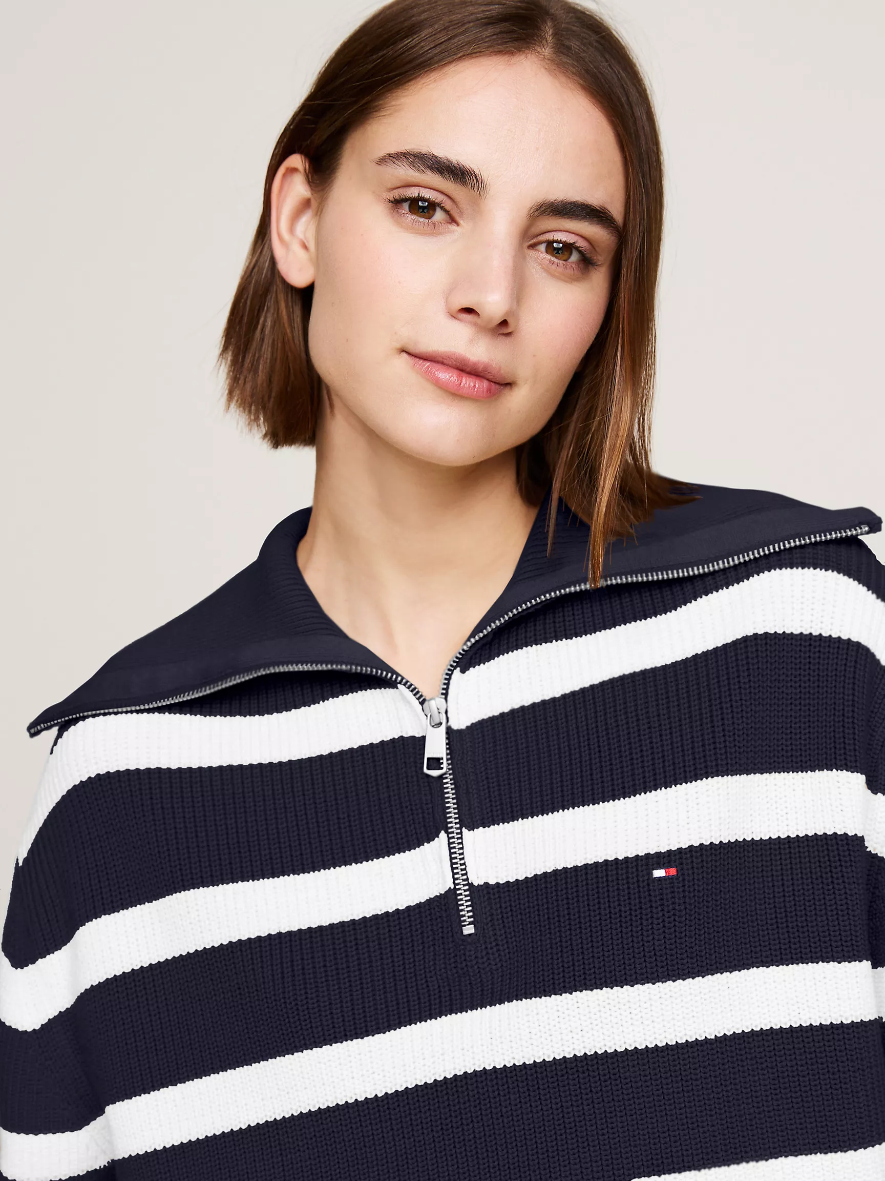 Женский свитер Tommy Hilfiger, Свободный свитер на молнии