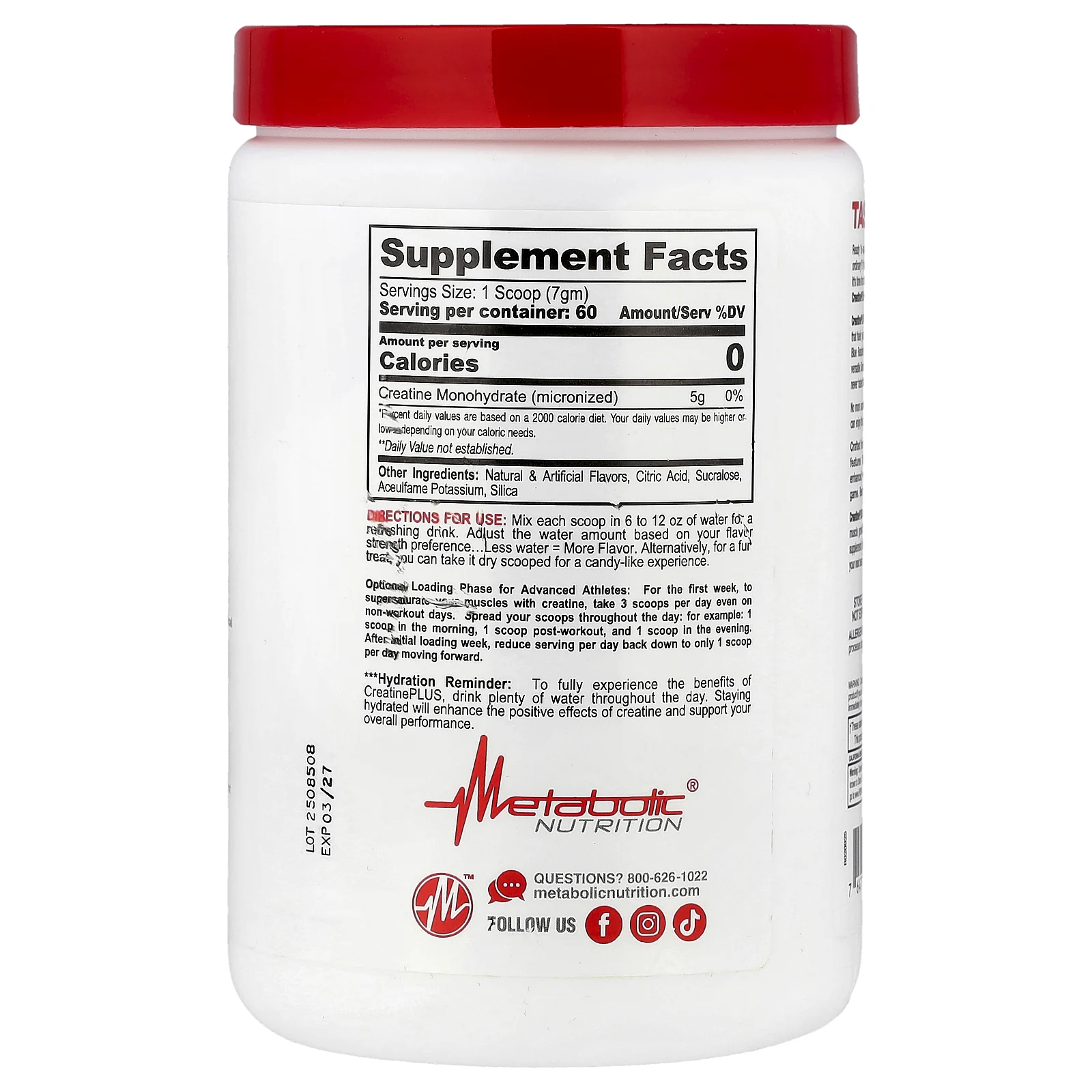 Metabolic Nutrition, Micronized Creatine Plus™, арбуз, 420 г