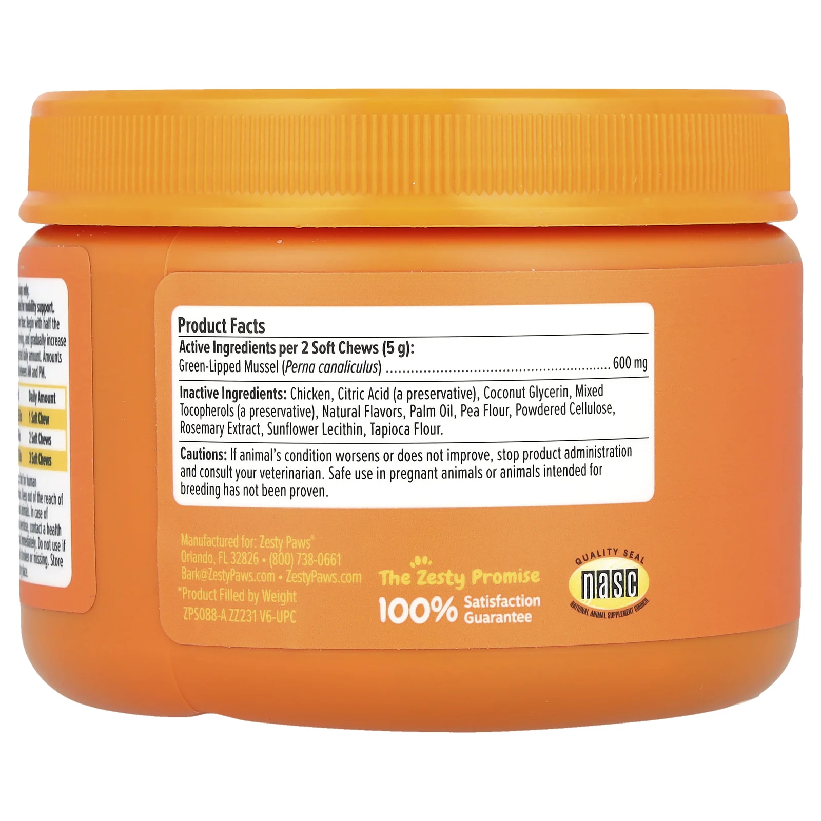 Zesty Paws, Мидии для укусов бедер и суставов, для собак, для всех возрастов, с курицей, 90 жевательных таблеток, 225 г (7,9 унции)