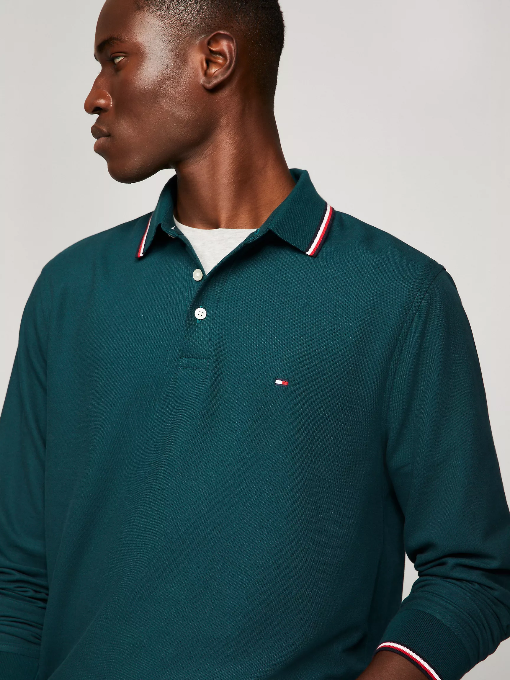 Мужское поло Tommy Hilfiger, Влагоотводящее поло Tommy с длинными рукавами