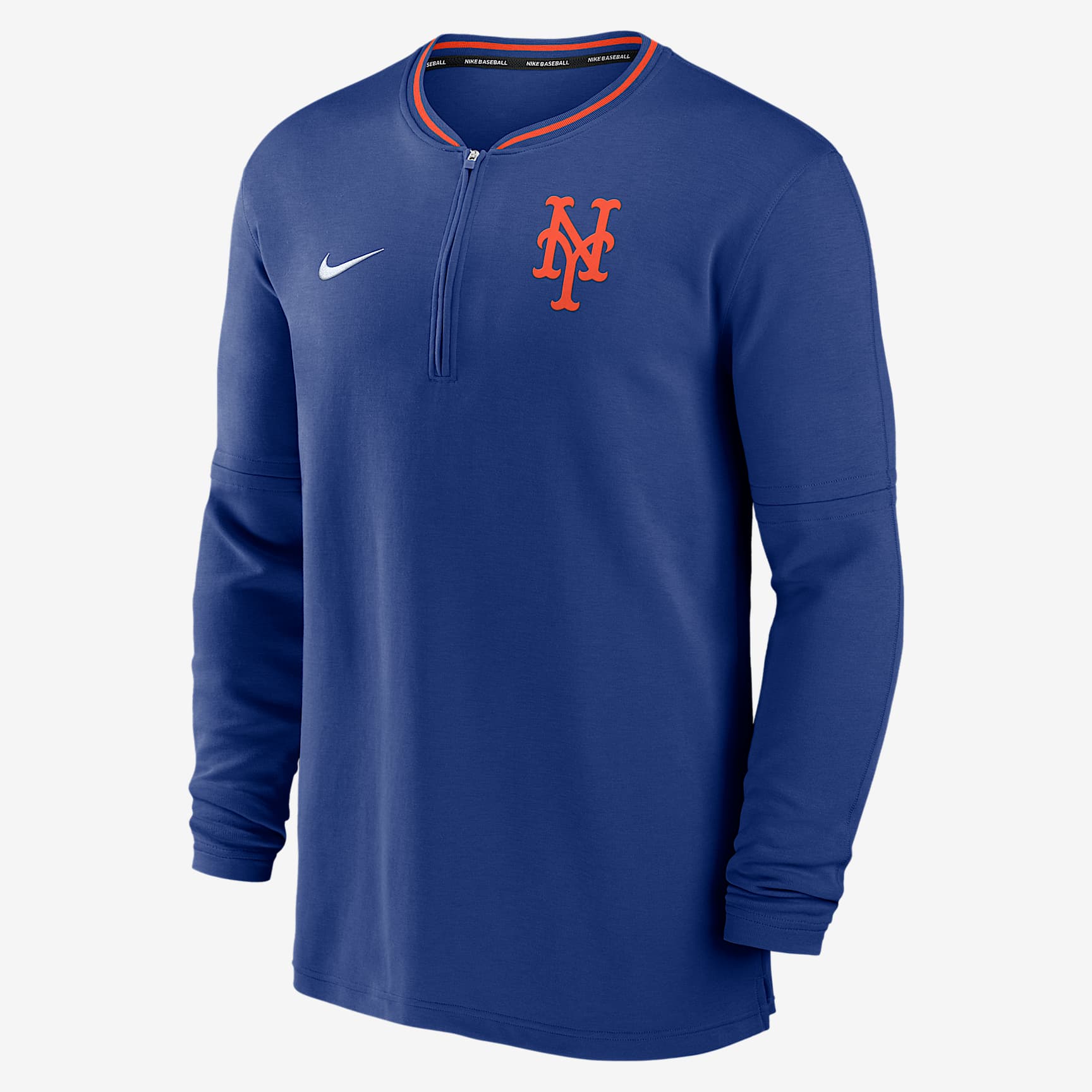 New York Mets Authentic Collection Men's Nike Dri-FIT MLB 1/2-Zip Long-Sleeve Top