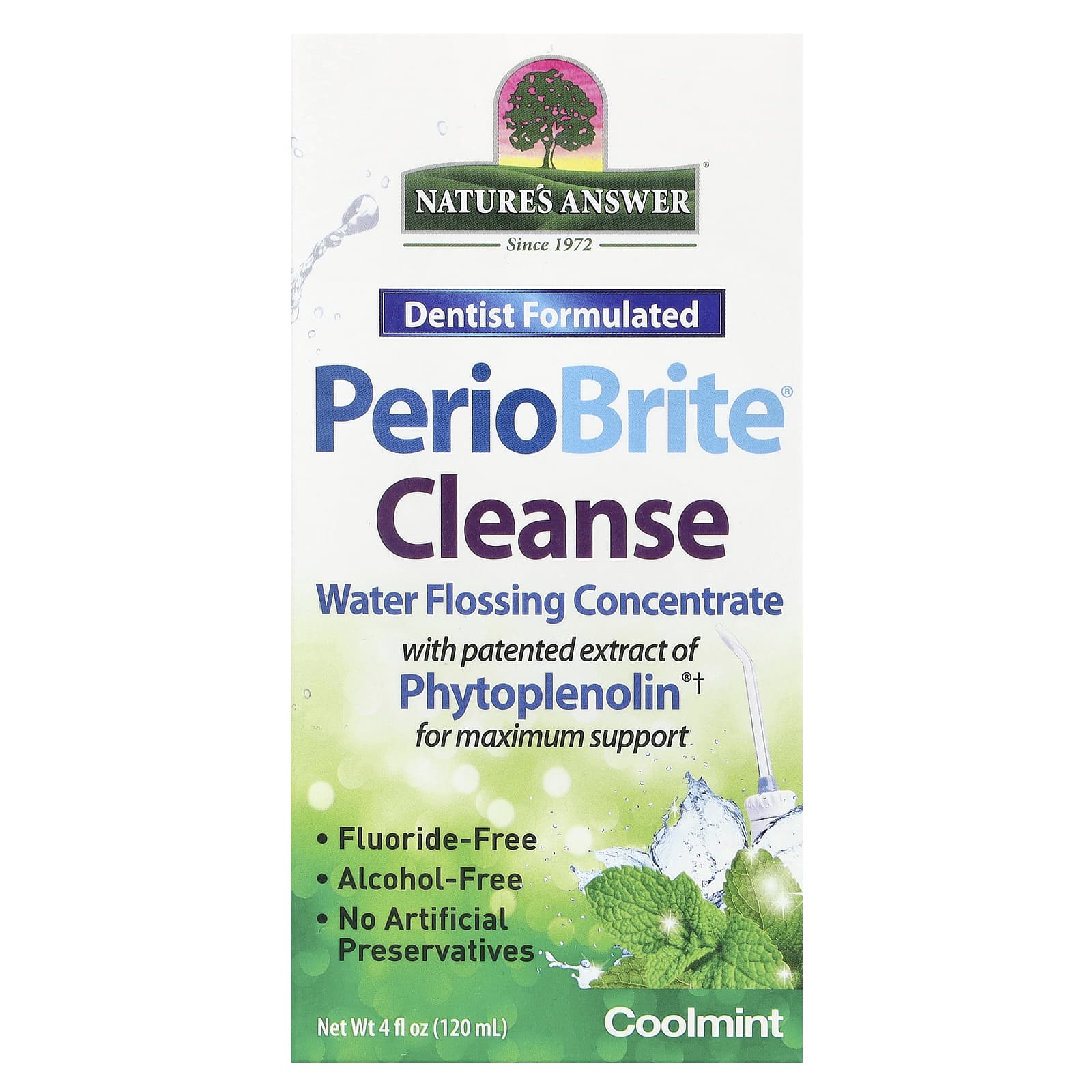 Nature's Answer, PerioBrite Cleanse, концентрат для полоскания рта, освежающая мята, 120 мл (4 жидк. унции)