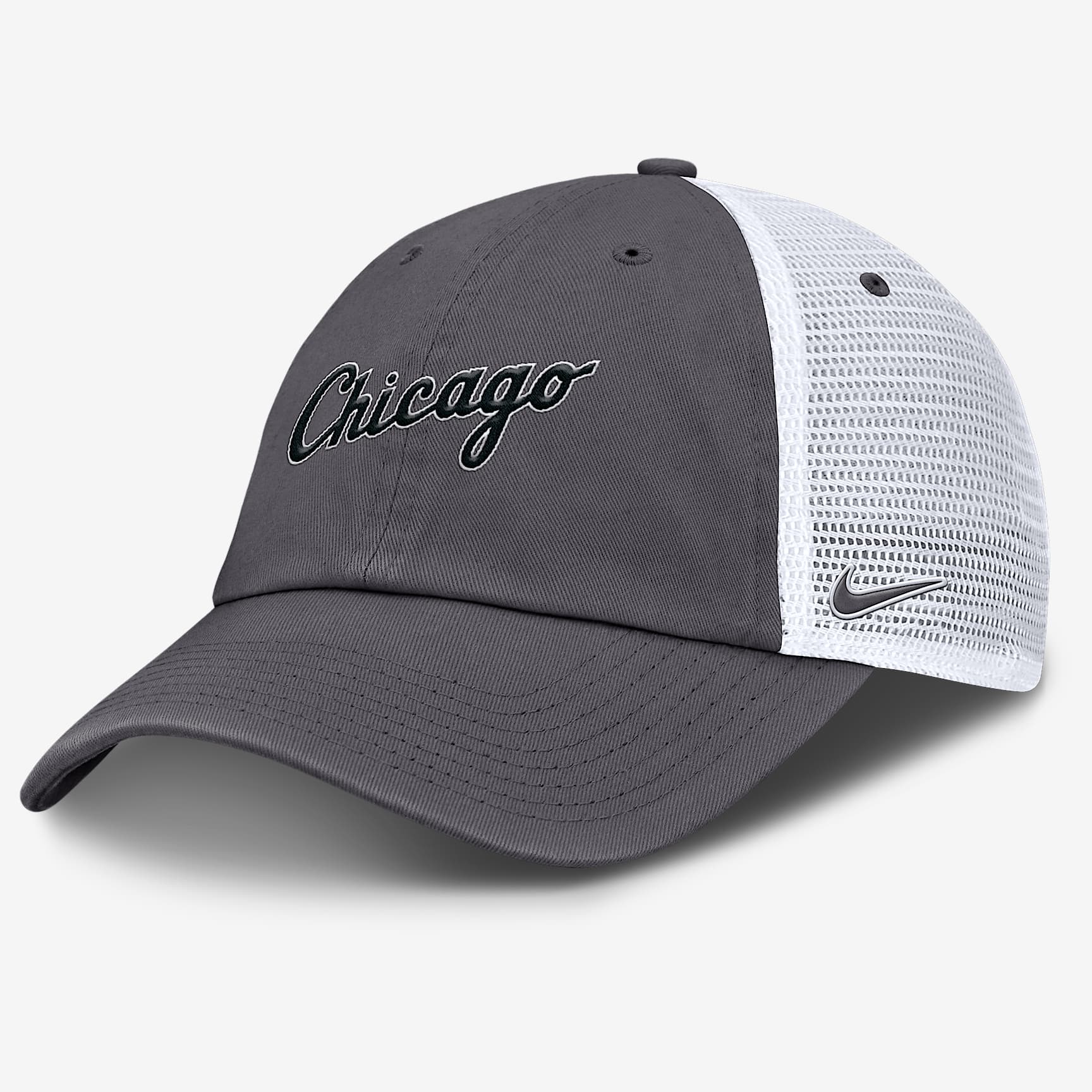 Chicago White Sox Wordmark Club Men's Nike MLB Trucker Adjustable Hat