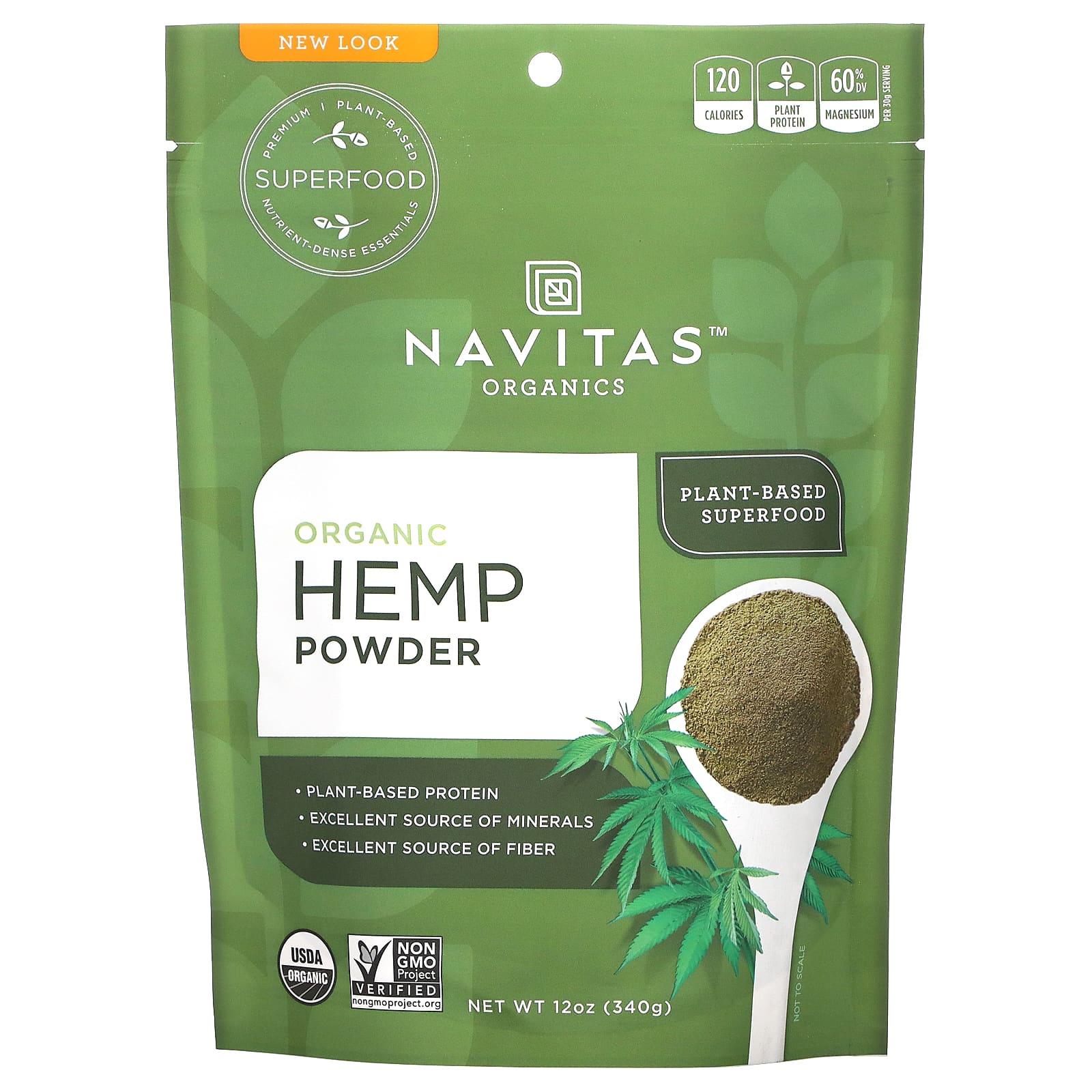 Navitas Organics, Порошок органической Конопля, 12 унц. (340 г)