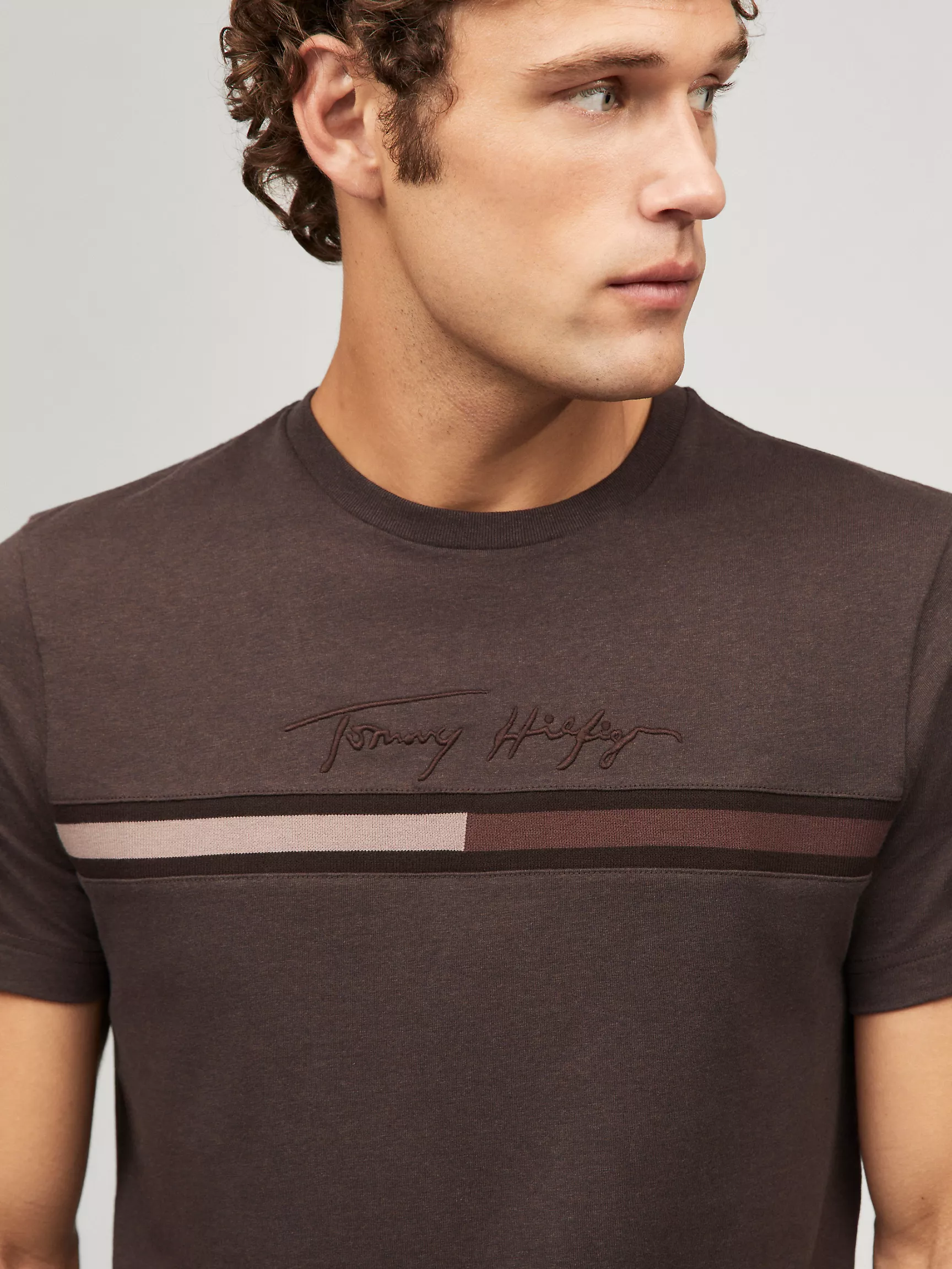 Мужская футболка Tommy Hilfiger, Футболка с тональным фирменным флаговым логотипом