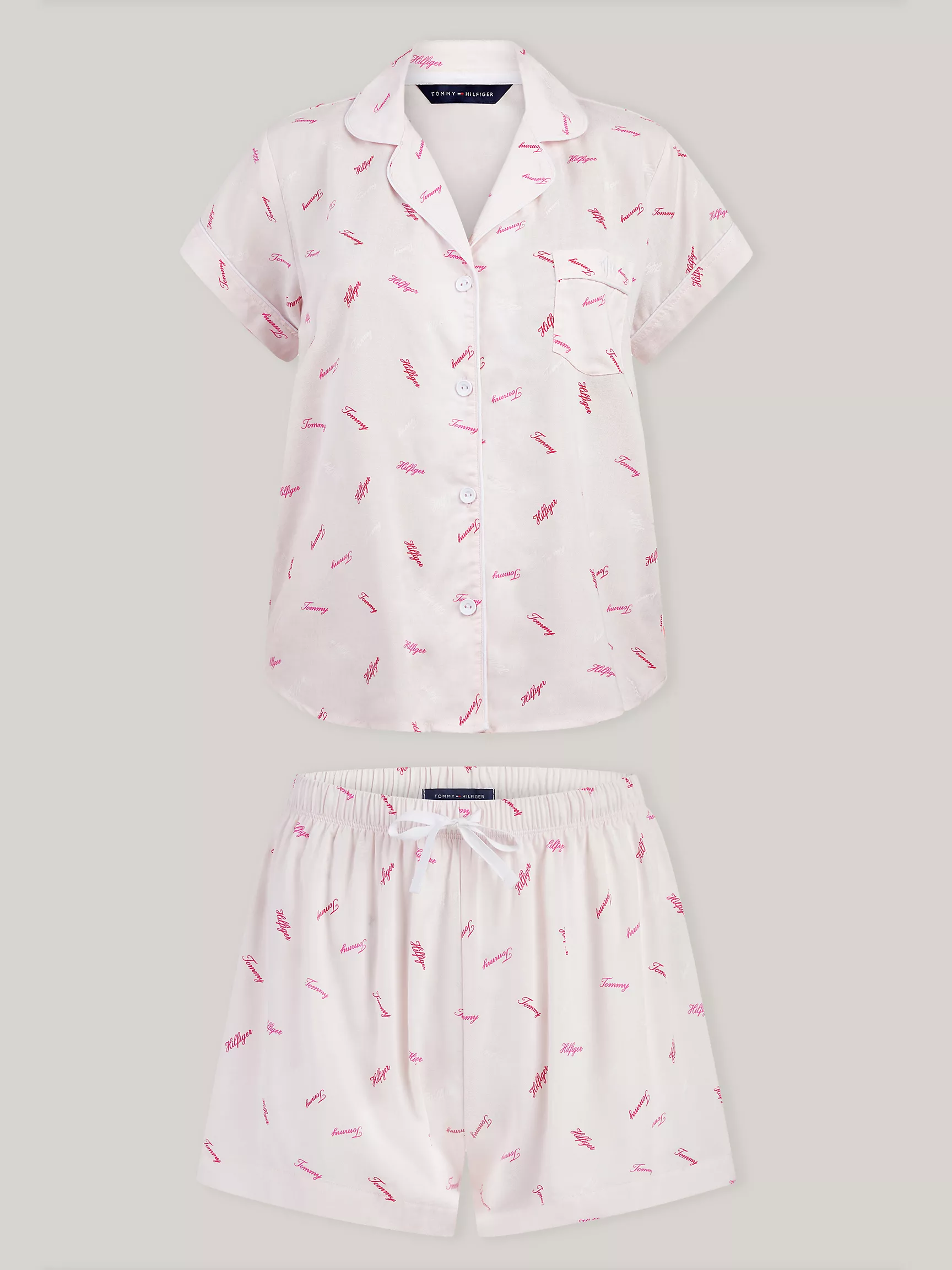 Женская одежда для сна Tommy Hilfiger, Пижамный комплект с вышитым монограммным логотипом