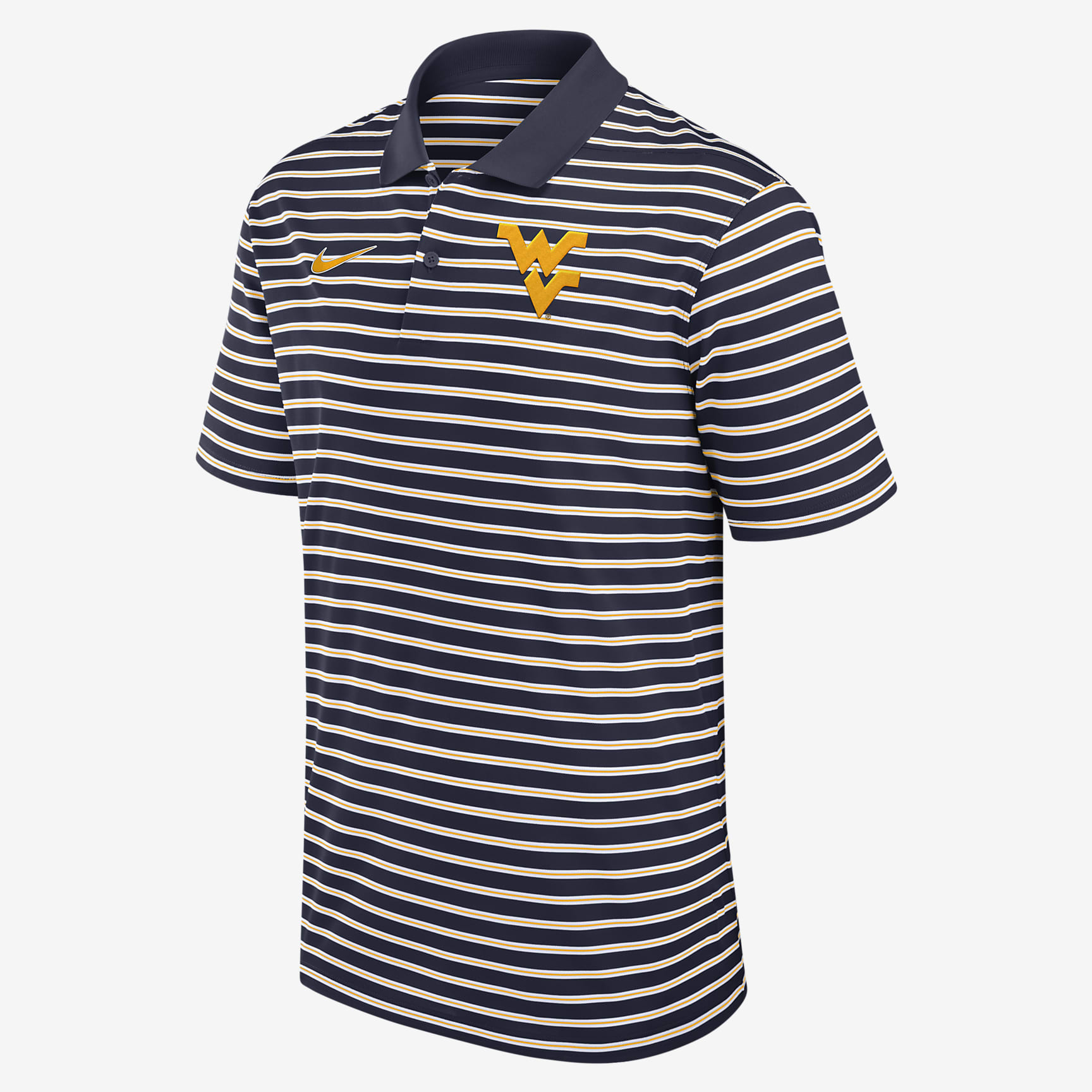 West Virginia Mountaineers Primetime Victory Striped Men's Nike Dri-FIT College Polo