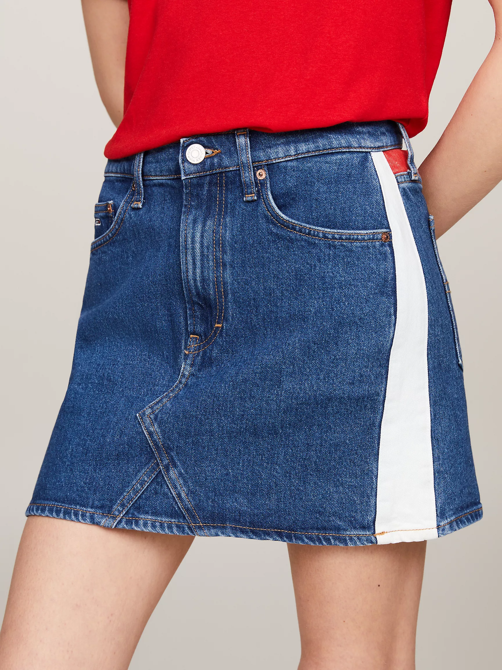 Женская юбка Tommy Hilfiger, Джинсовая мини-юбка Archive с контрастными панелями