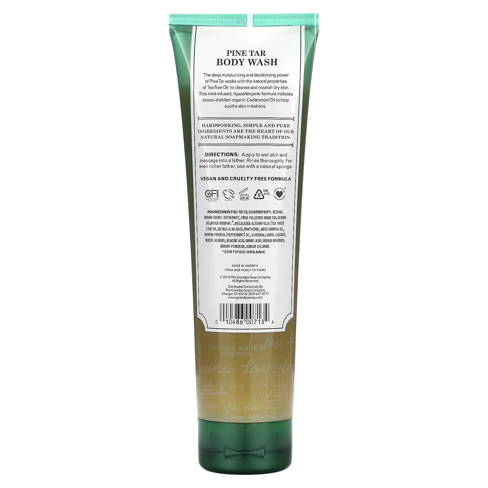 The Grandpa Soap Co., Гель для душа с хвойной смолой, лечение кожи, 280 мл (9,5 жидк. унции)