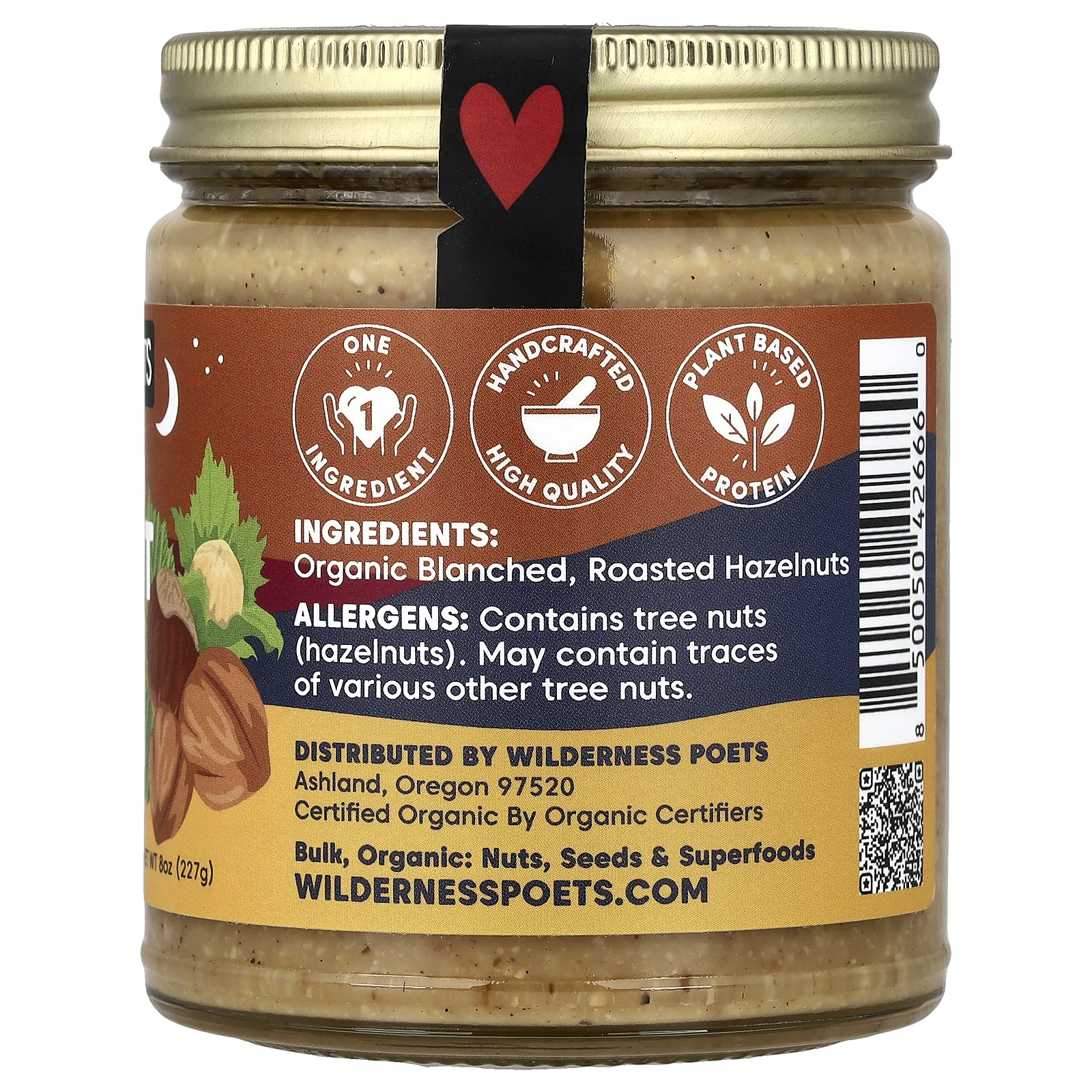 Wilderness Poets, паста из обжаренного фундука, 227 г (8 унций)