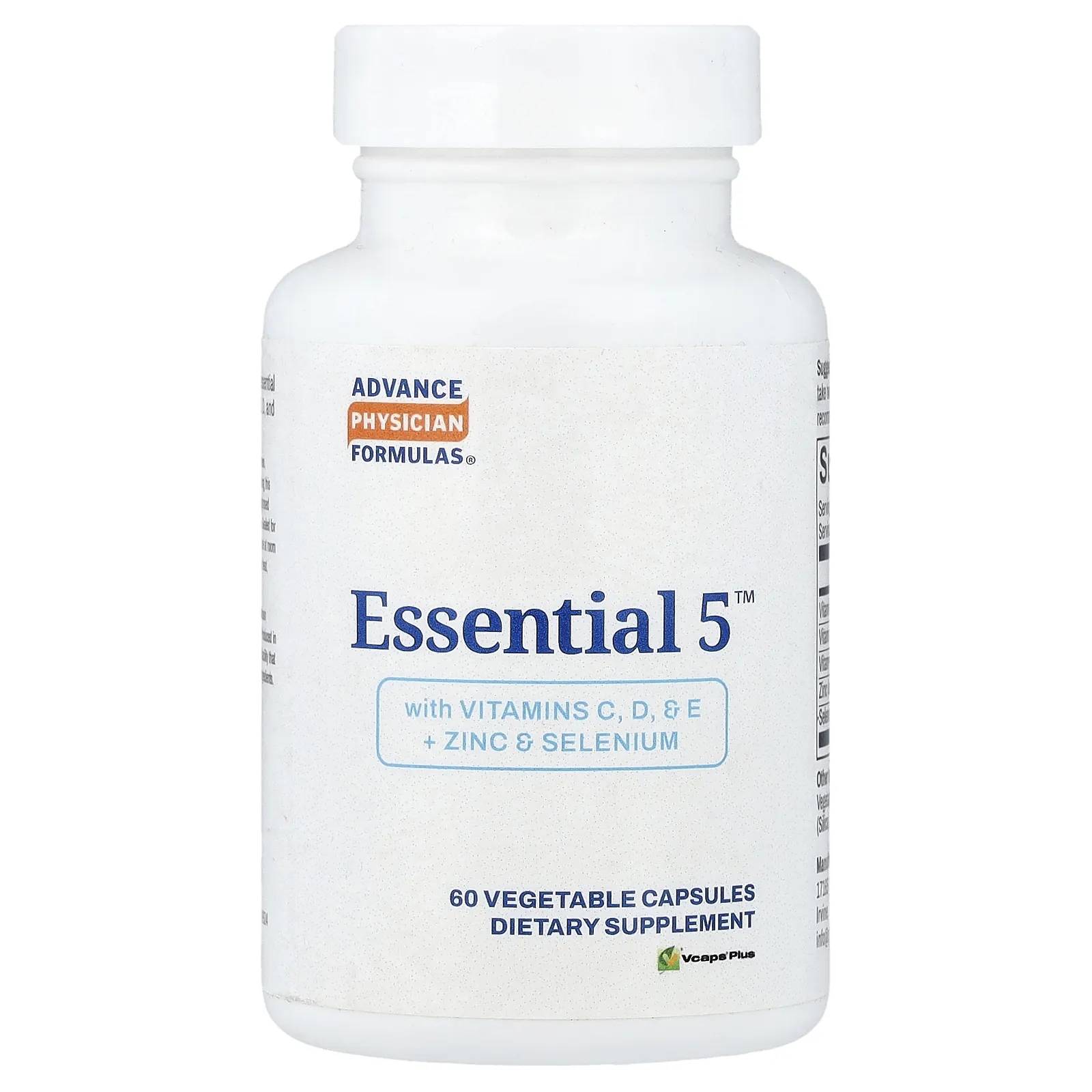 Advance Physician Formulas, Essential 5™ с витаминами C, D, E, цинком и селеном, 60 растительных капсул