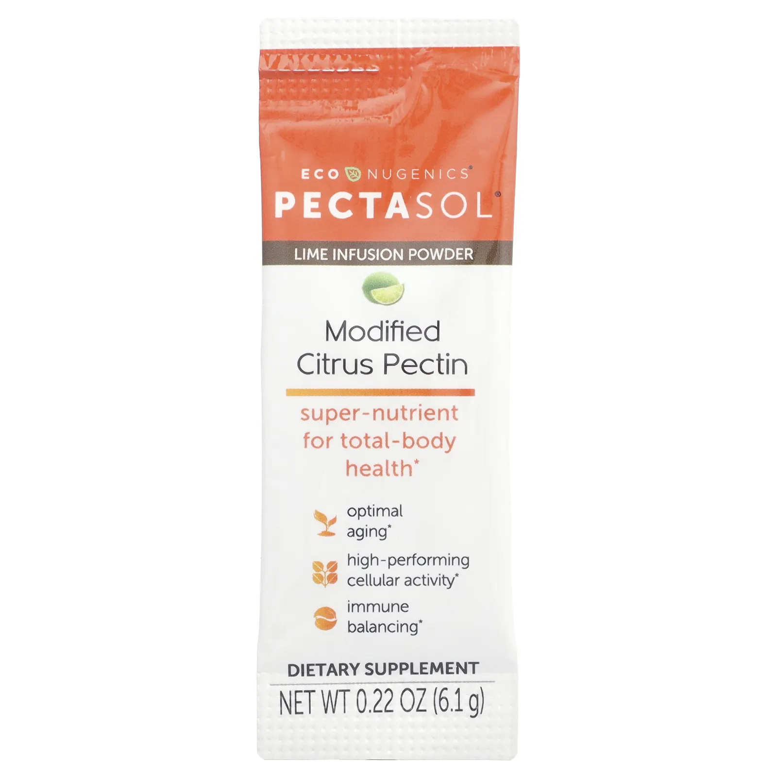 Econugenics, Pectasol®, модифицированный цитрусовый пектин, 15 пакетиков в стиках по 6,1 г (0,22 унции)