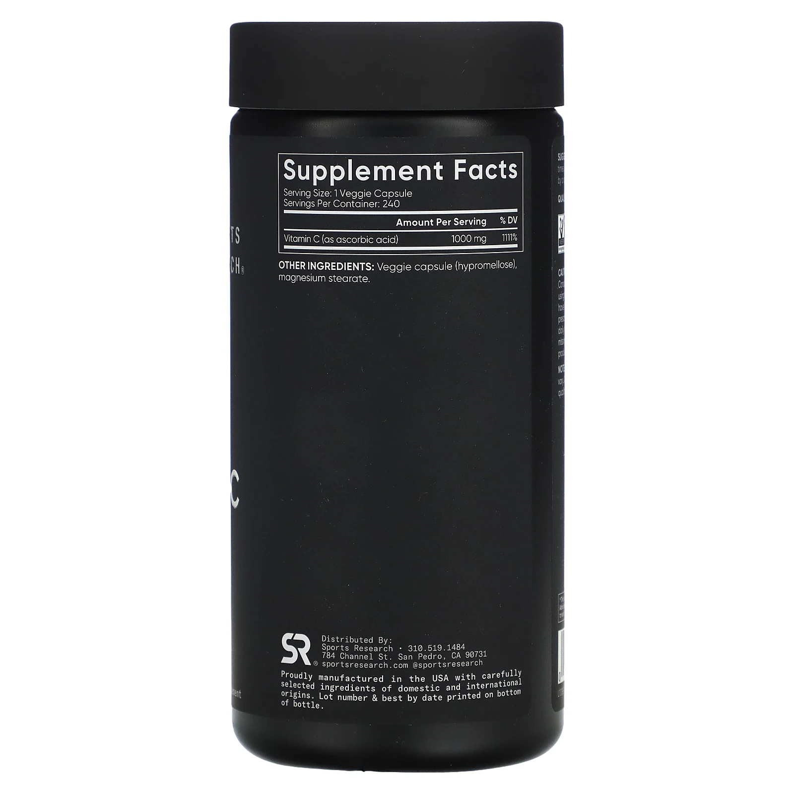 Sports Research, Витамин C, 1000 мг, 240 вегетарианских капсул