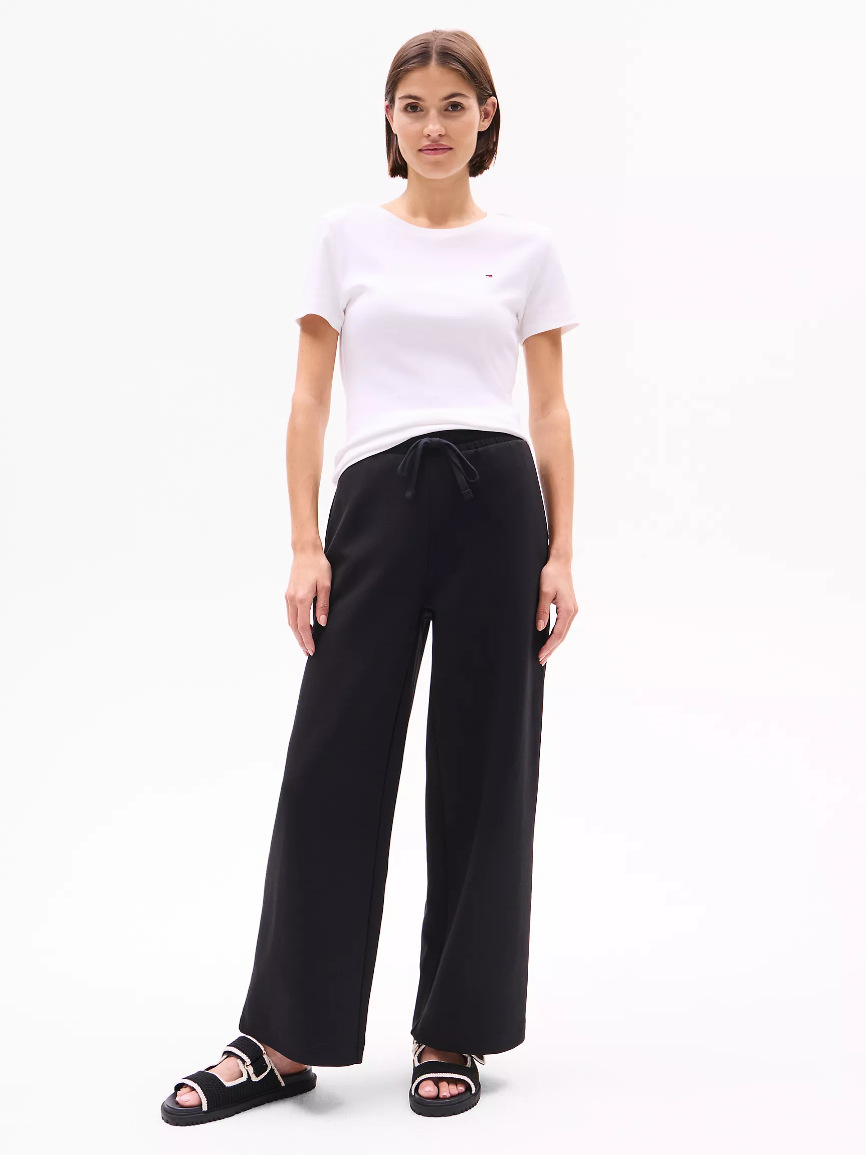 Женские брюки Tommy Hilfiger, Спортивные брюки с широкими штанинами из трикотажа Scuba