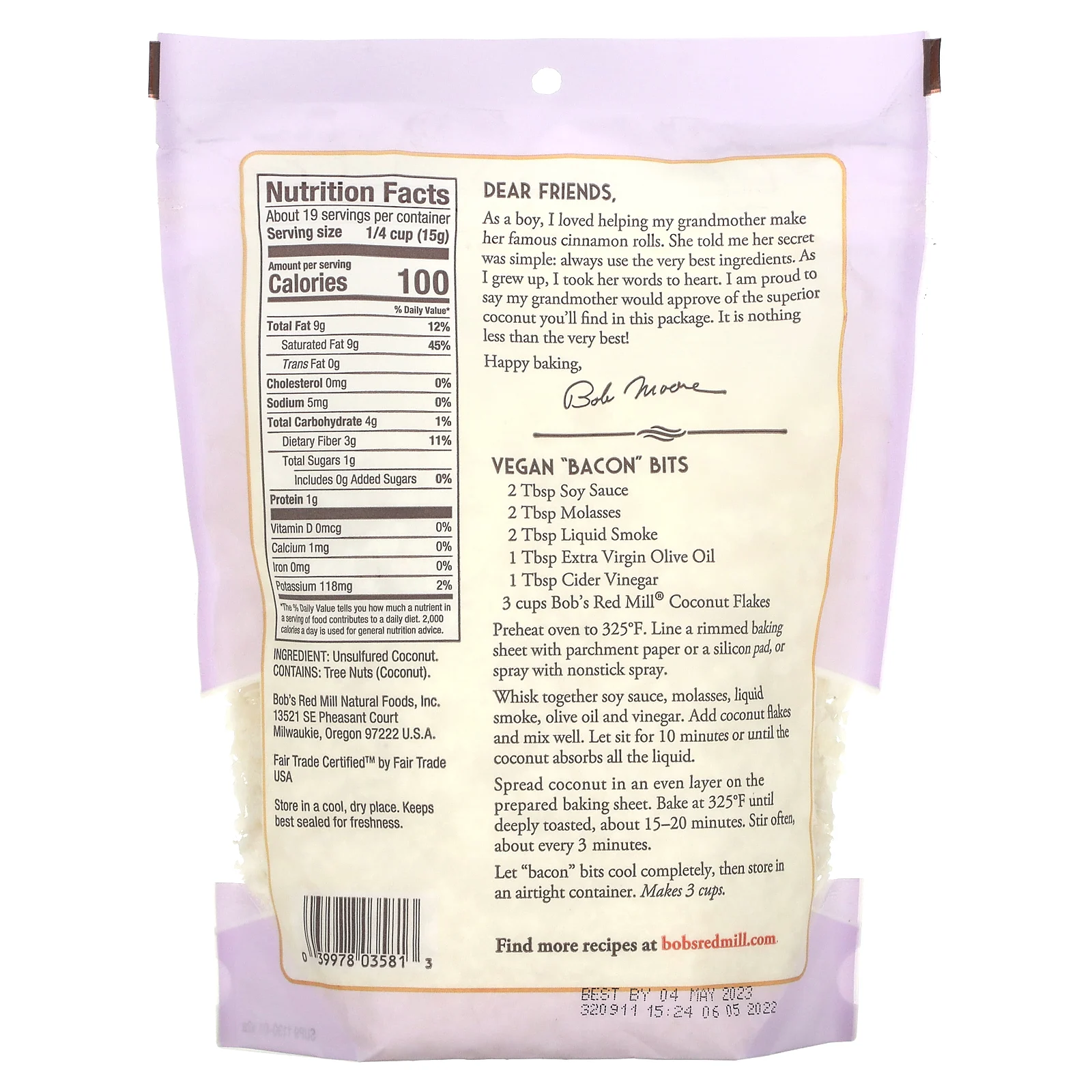 Bob's Red Mill, Кокосовая стружка, несладкая, несульфированная, 284 г (10 унций)