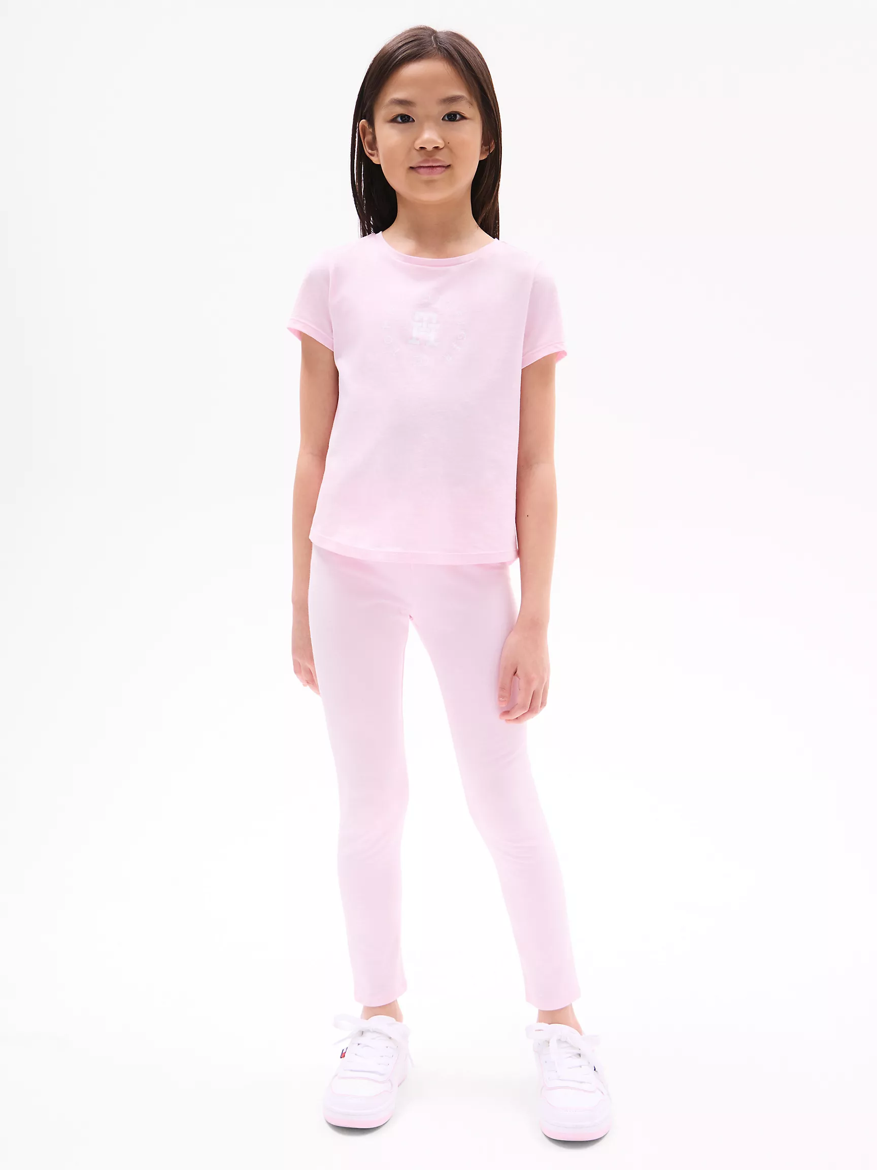 Футболка для девочек Tommy Hilfiger, Детская футболка с круглым логотипом