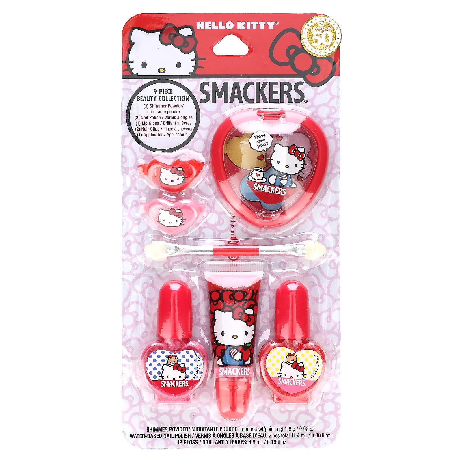 Lip Smacker, Hello Kitty, коллекция для красоты, набор из 9 предметов