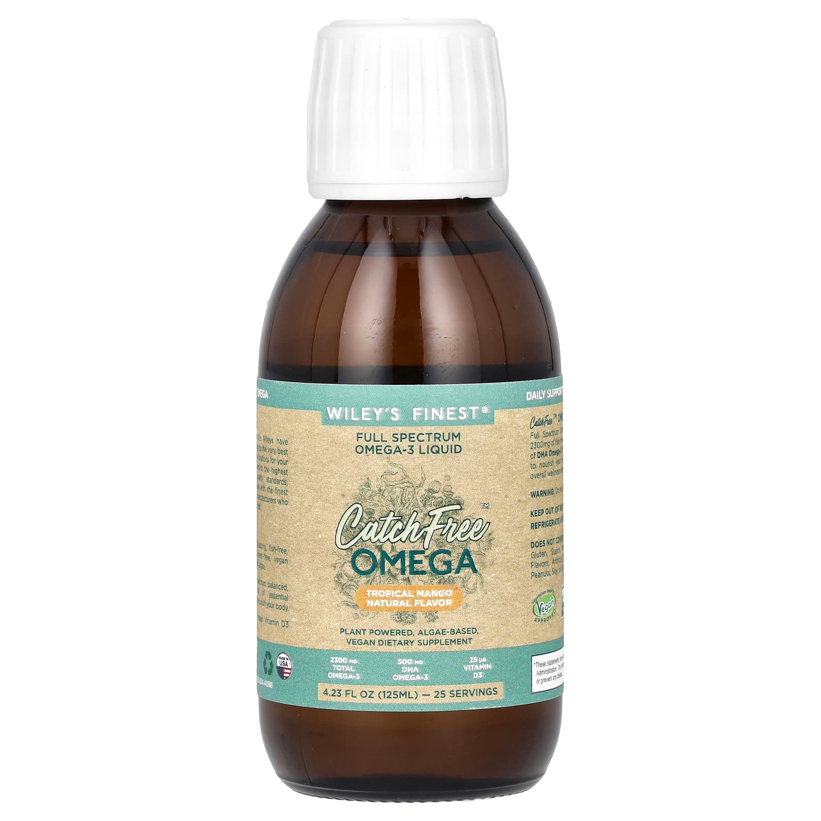 Wiley's Finest, CatchFree Omega, Тропическое манго, 125 мл (4,23 жидких унции)
