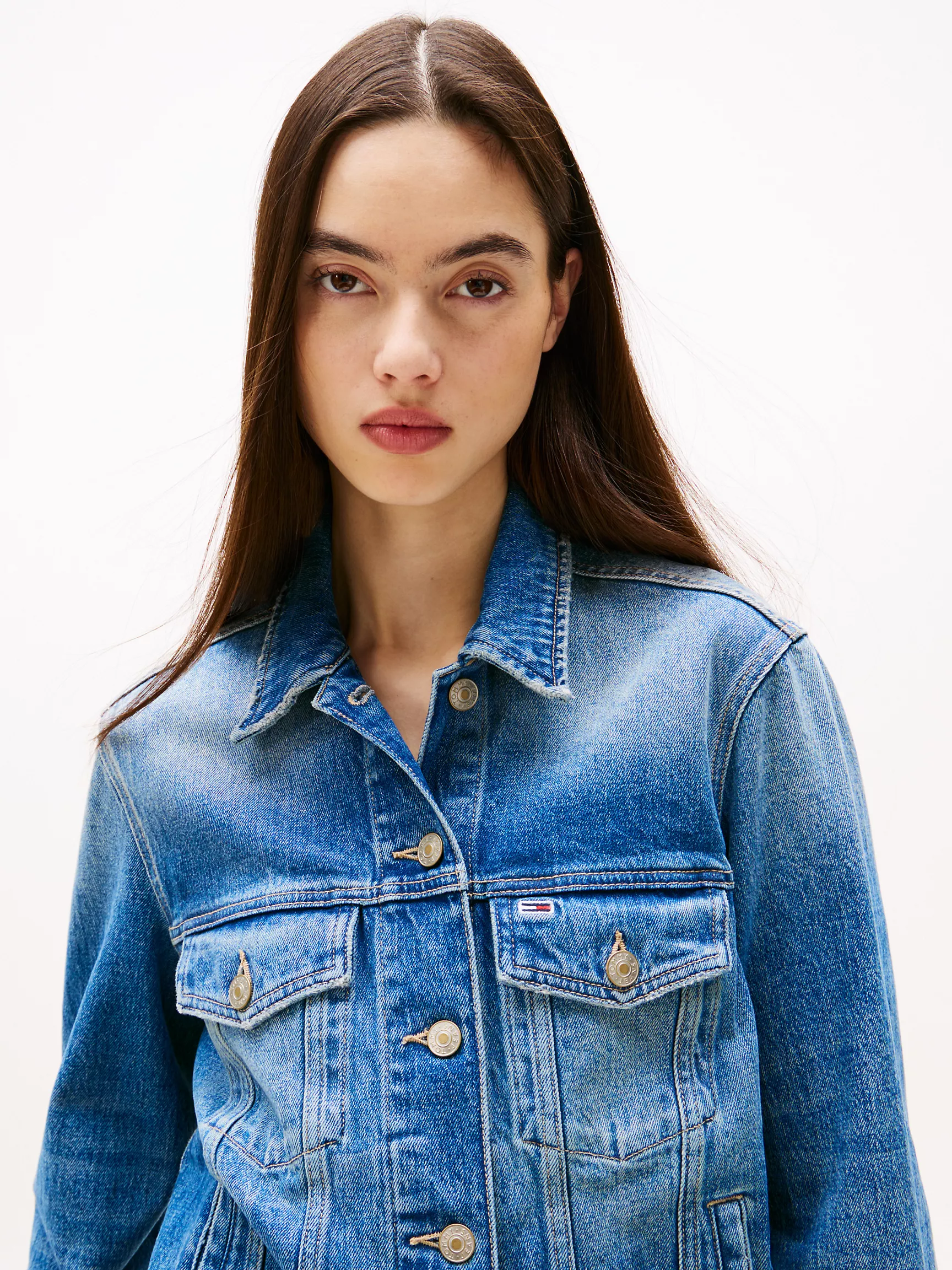 Женская куртка Tommy Hilfiger, Джинсовая куртка с гербом и флагом