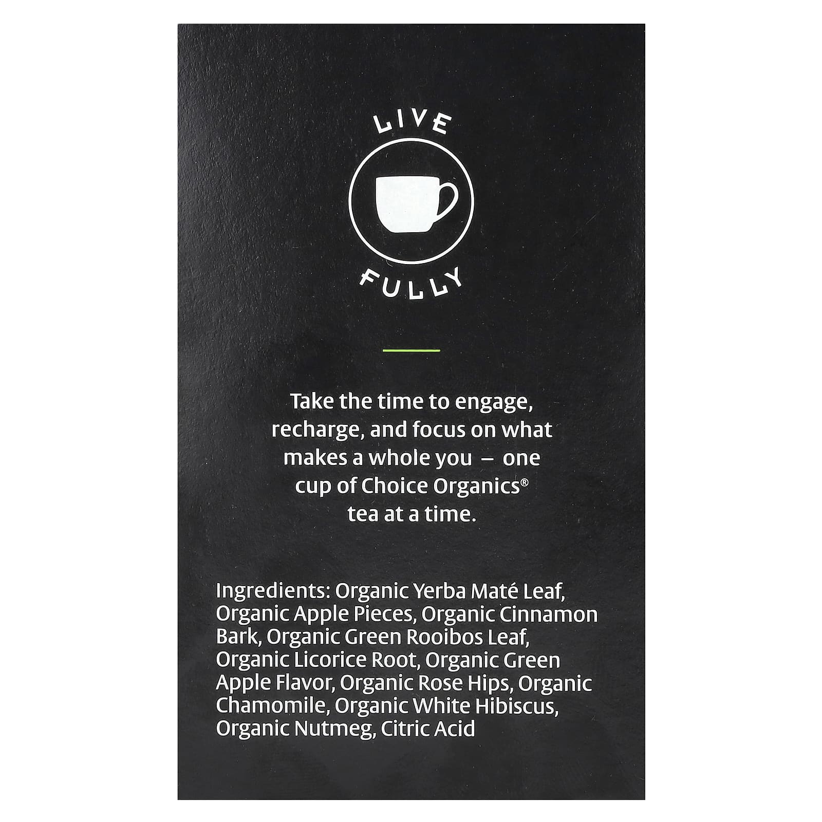 Choice Organic Teas, травяной йерба мате, яблочный мате, 16 чайных пакетиков, 36 г (1,27 унции)