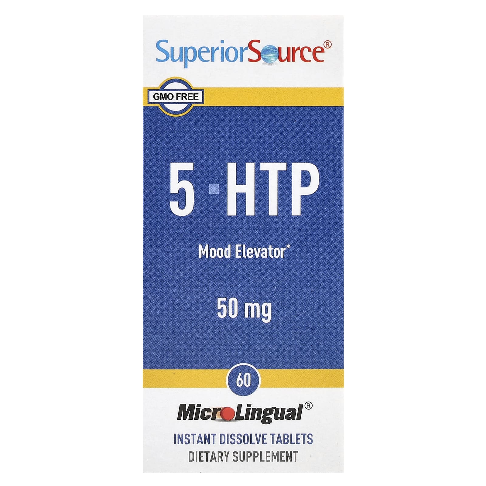 Superior Source, 5-HTP (5-гидрокситриптофан), 50 мг, 60 быстрорастворимых таблеток MicroLingual