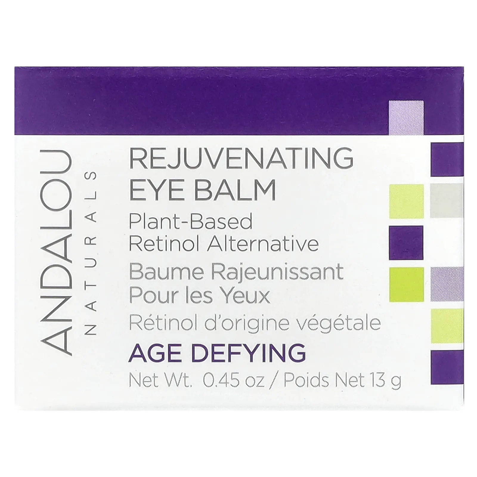 Andalou Naturals, омолаживающий бальзам для кожи вокруг глаз, растительная альтернатива ретинолу, антивозрастной эффект, 13 г (0,45 унции)