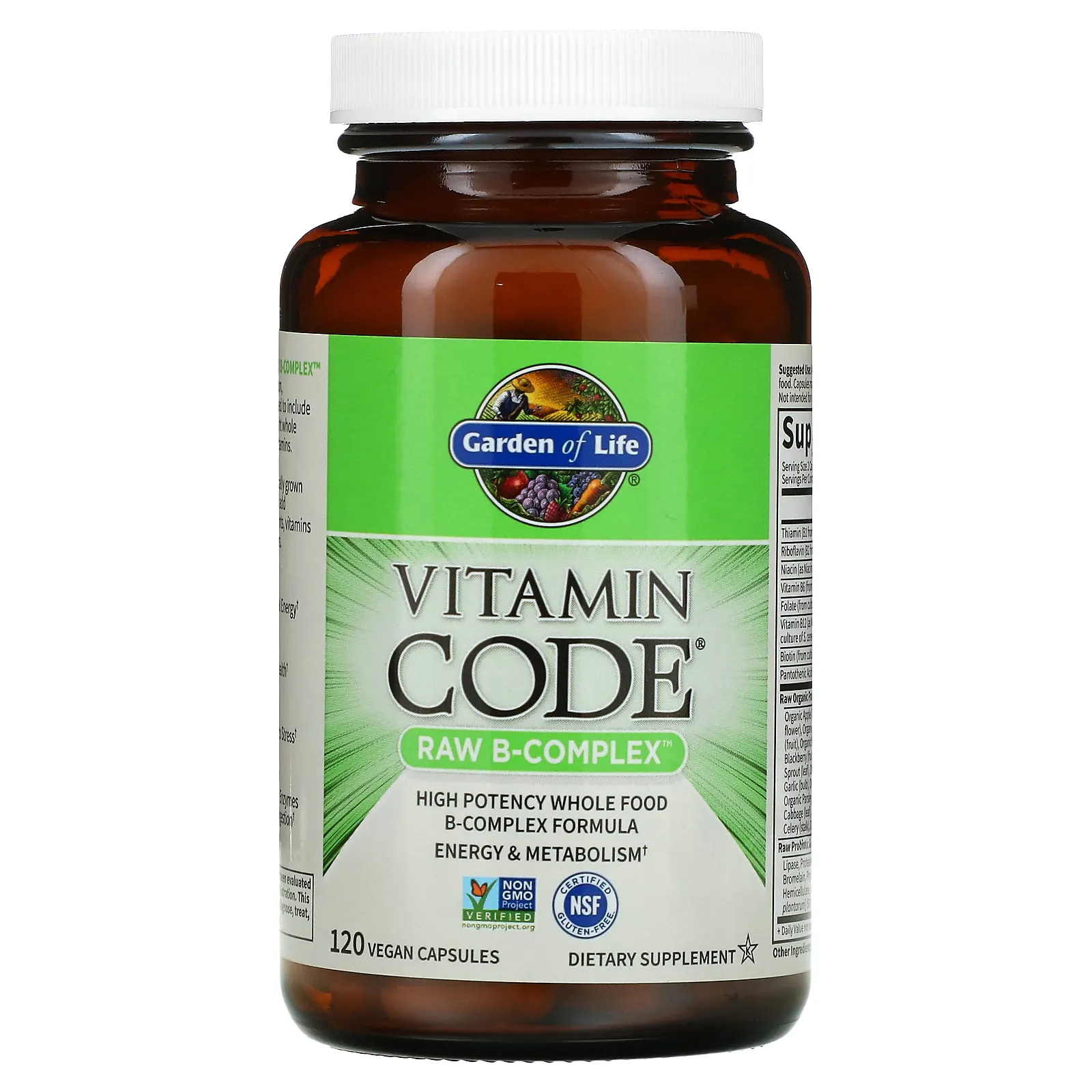 Garden of Life, Vitamin Code, Raw B-Complex, 120 веганских капсул