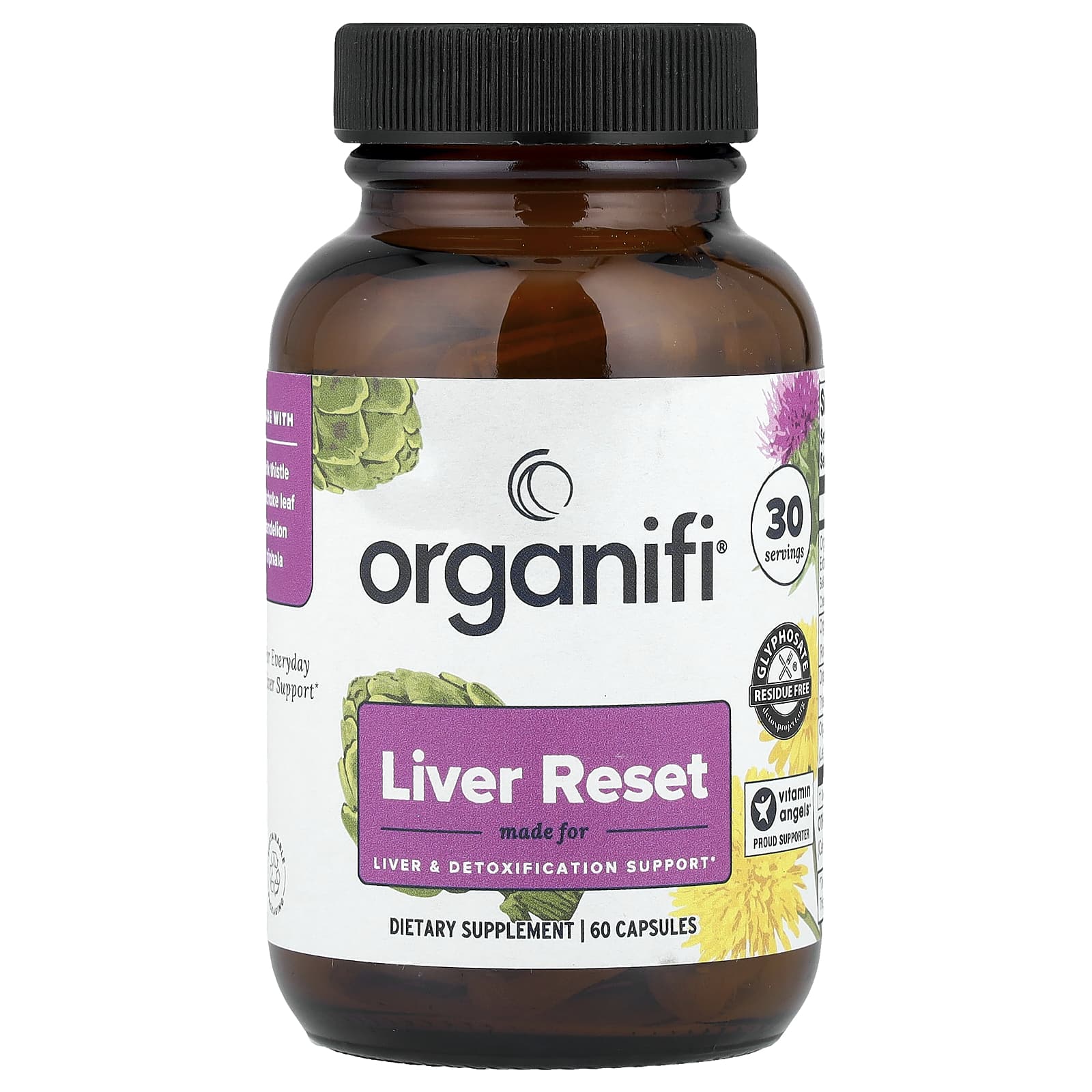Organifi, Liver Reset, восстановление печени, 60 капсул