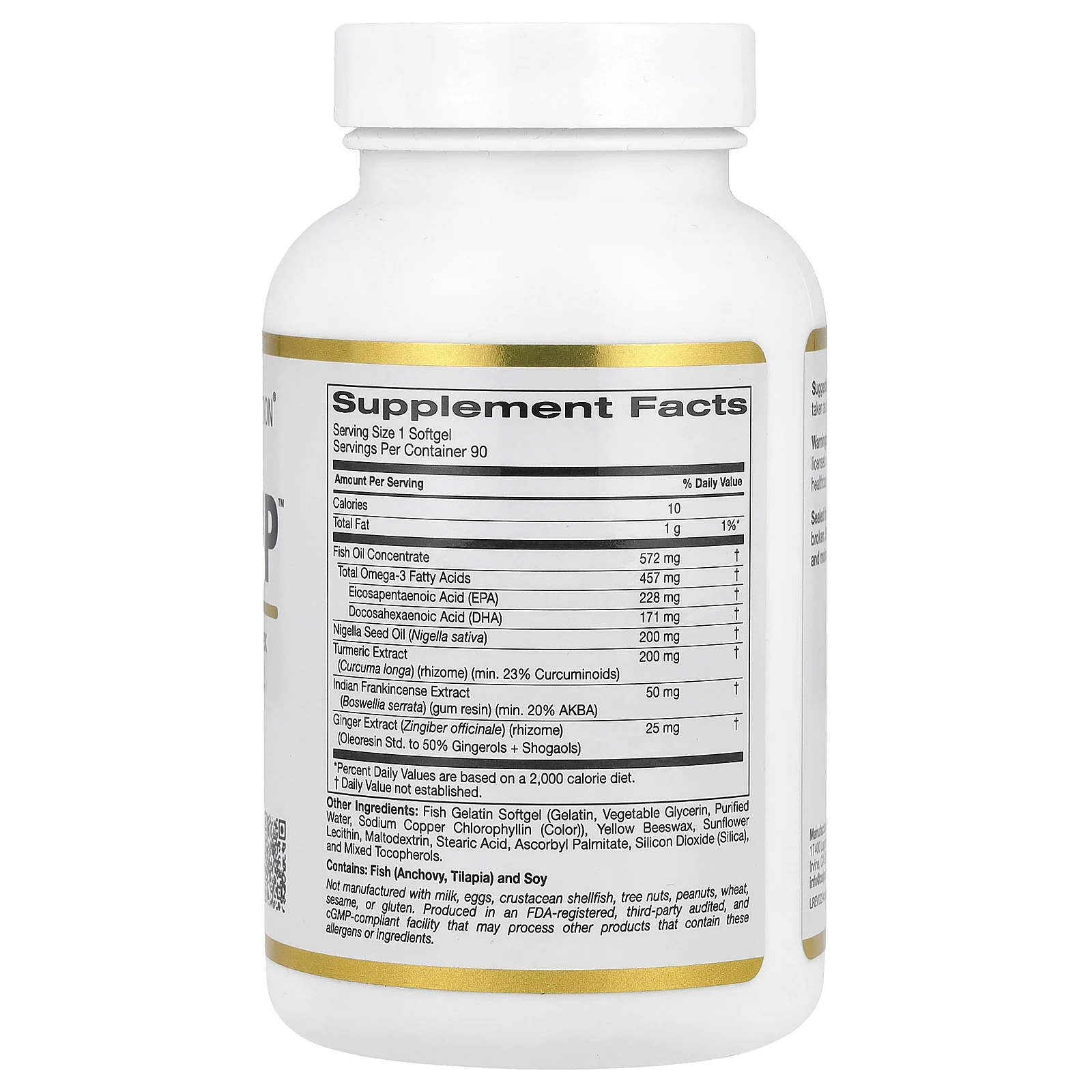 California Gold Nutrition, Curcumin UP, комплекс куркумина и омеги-3, поддержка подвижности и комфорт суставов, 90 капсул из рыбьего желатина