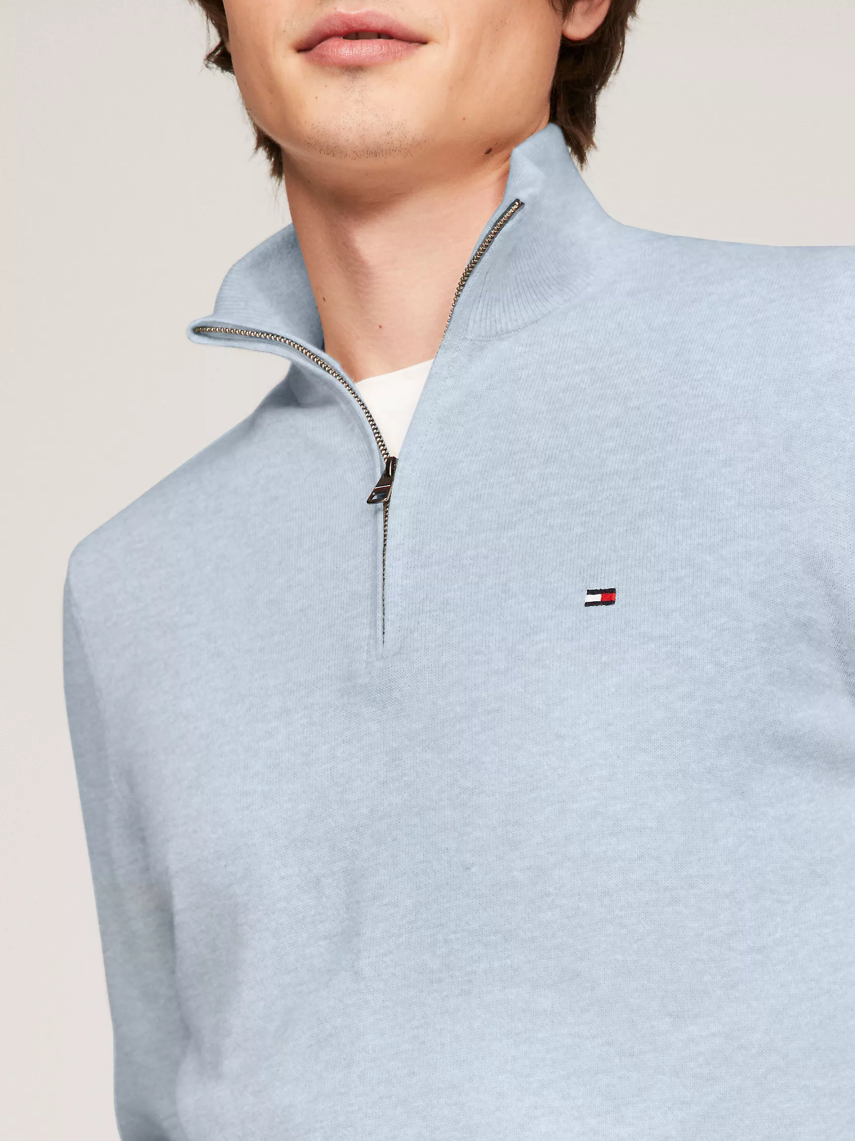 Мужской свитер Tommy Hilfiger, Классический свитер на молнии с воротником-стойкой