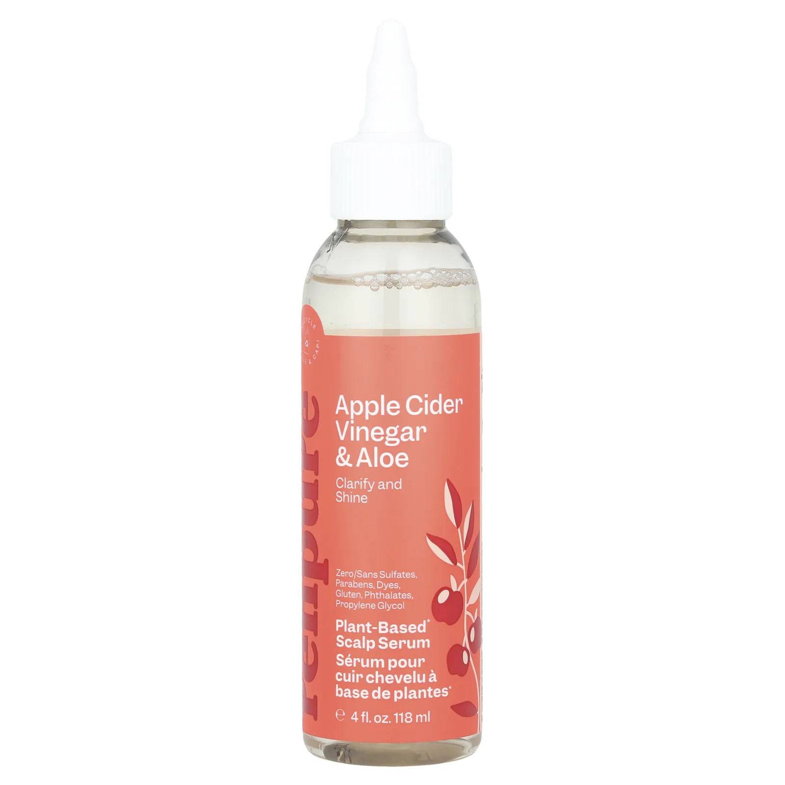 Renpure, яблочный уксус, сыворотка для кожи головы, 118 мл (4 унции)