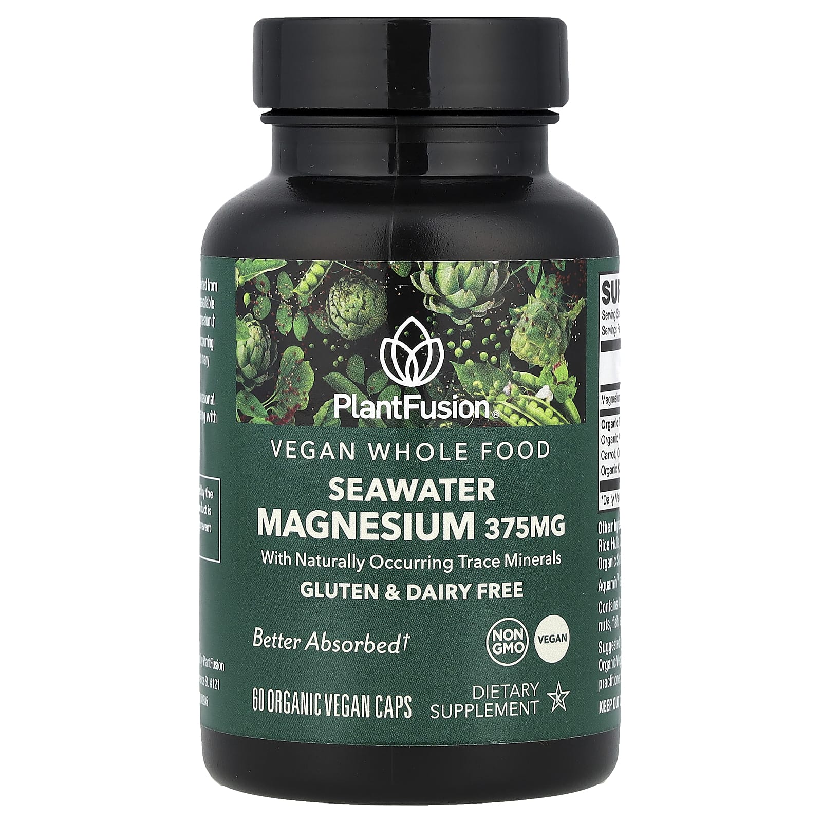 PlantFusion, SeaWater Magnesium, 375 мг, 60 органических веганских капсул