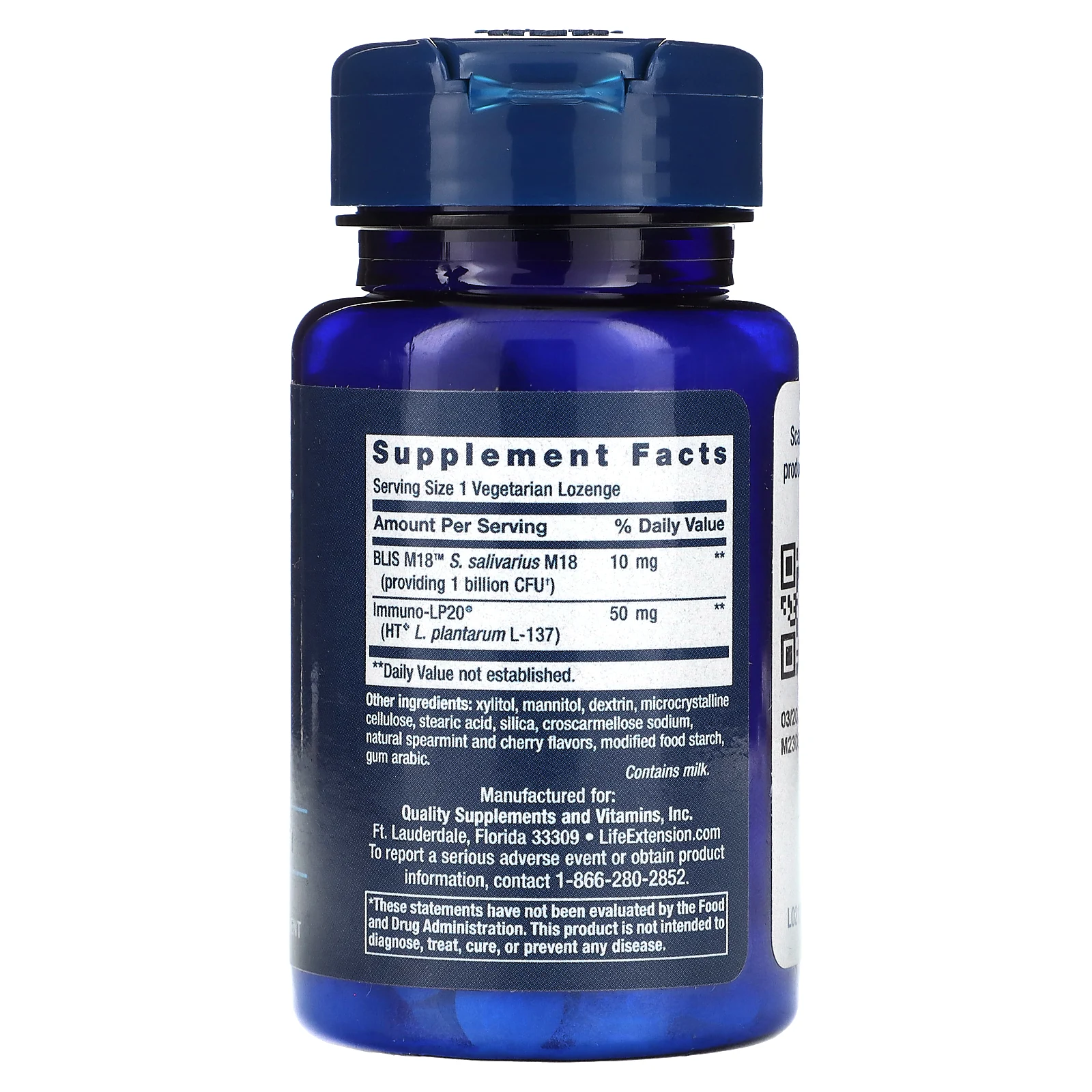 Life Extension, FLORASSIST, пробиотик, для гигиены полости рта, 30 вегетарианских пастилок