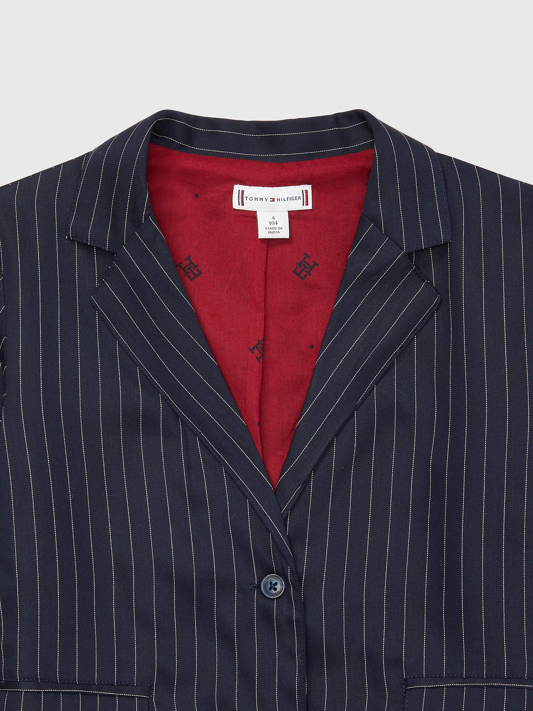 Блейзер для девочек Tommy Hilfiger, Детский пиджак в тонкую полоску с логотипом TH Monogram