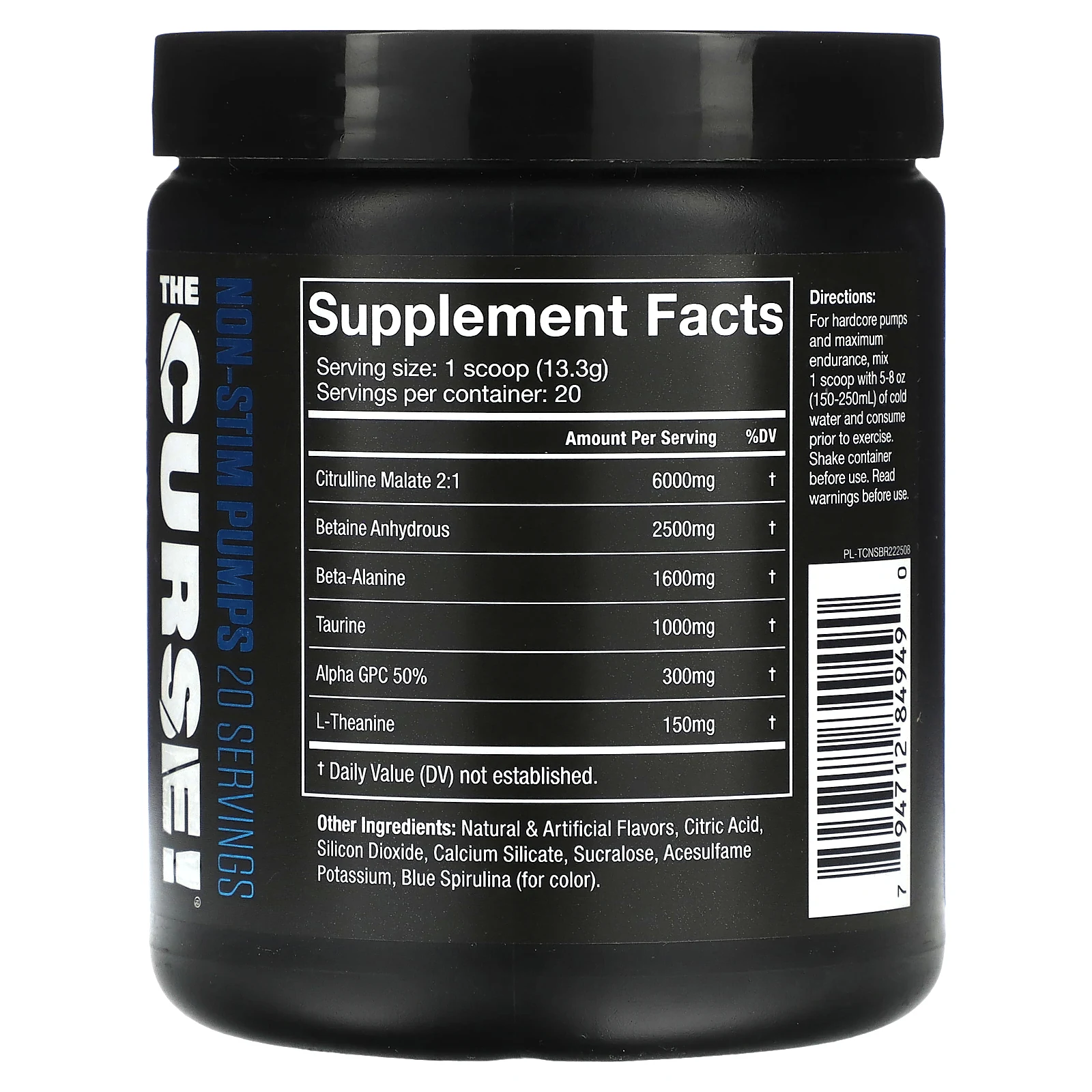 JNX Sports, The Curse, добавка для роста мышц без стимуляторов, со вкусом голубой малины, 266 г (9,38 унции)