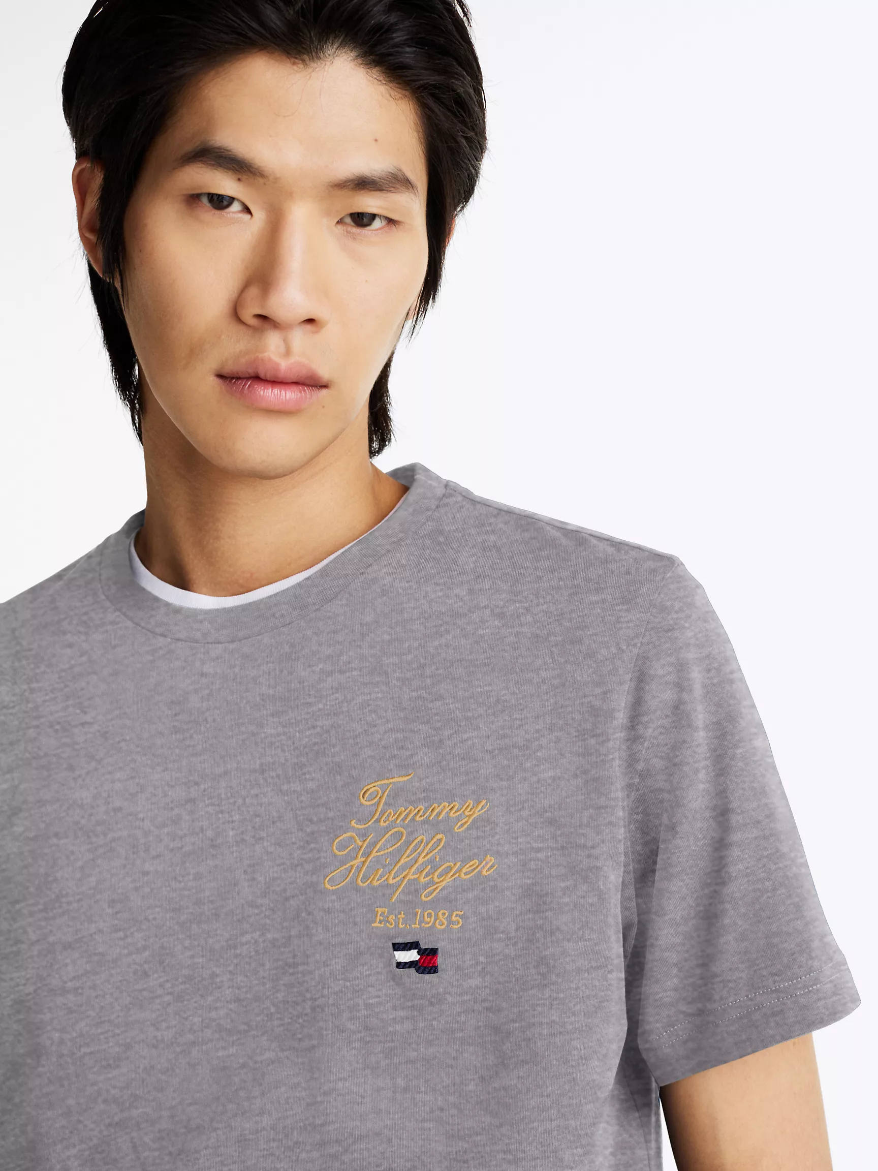 Мужская футболка Tommy Hilfiger, Футболка с вышитым логотипом Hilfiger в виде надписи