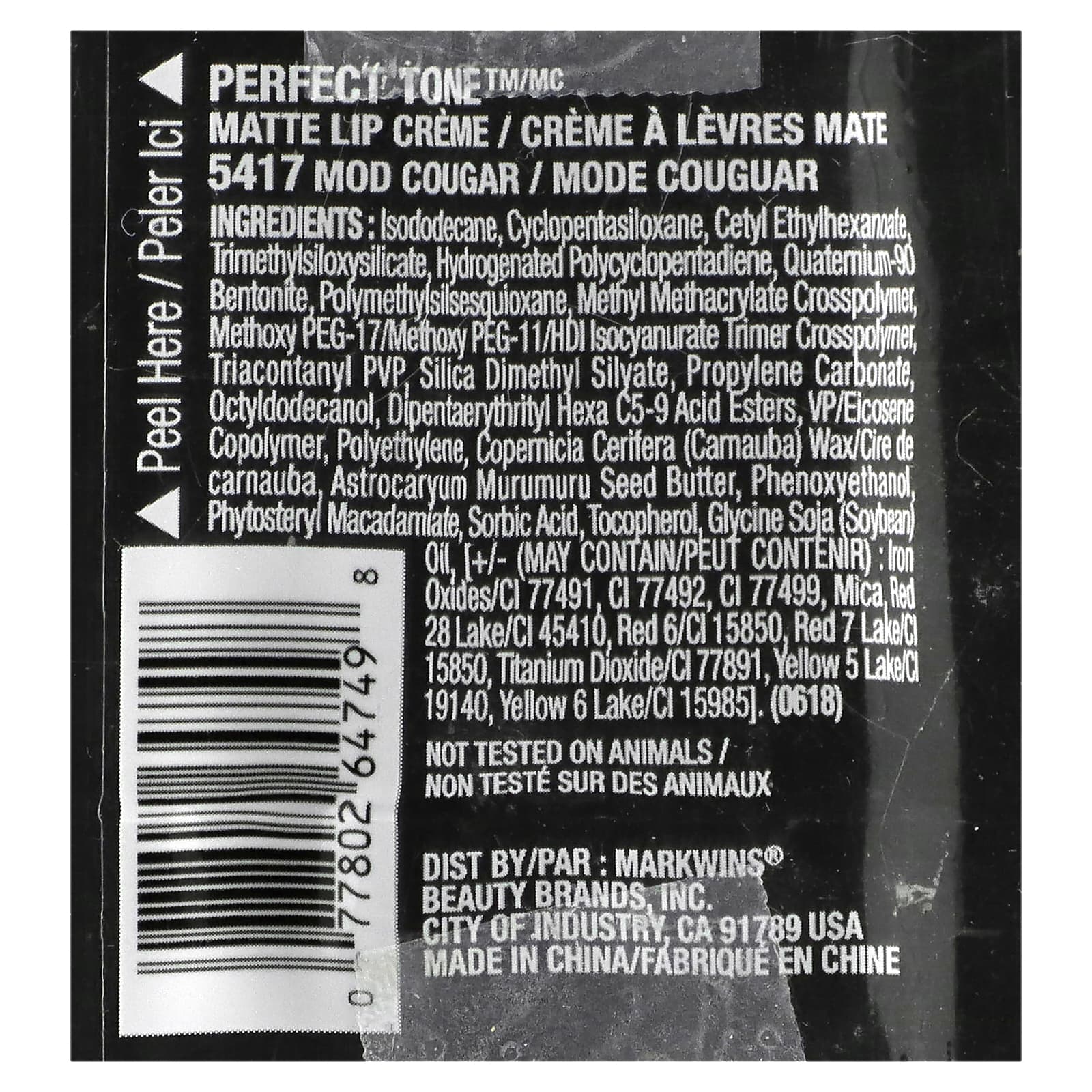 Black Radiance, Perfect Tone, матовый крем для губ, 5417 Mod Cougar, 5,1 мл (0,17 жидк. унции)