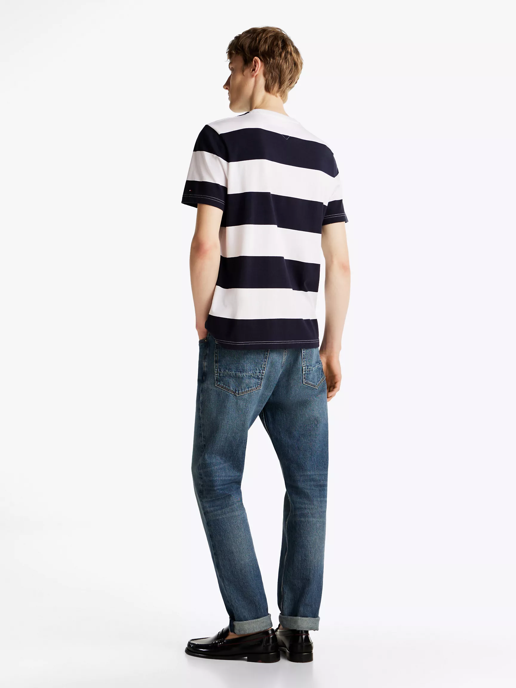 Мужская футболка Tommy Hilfiger, Футболка Hilfiger с логотипом в виде коробки и полосками