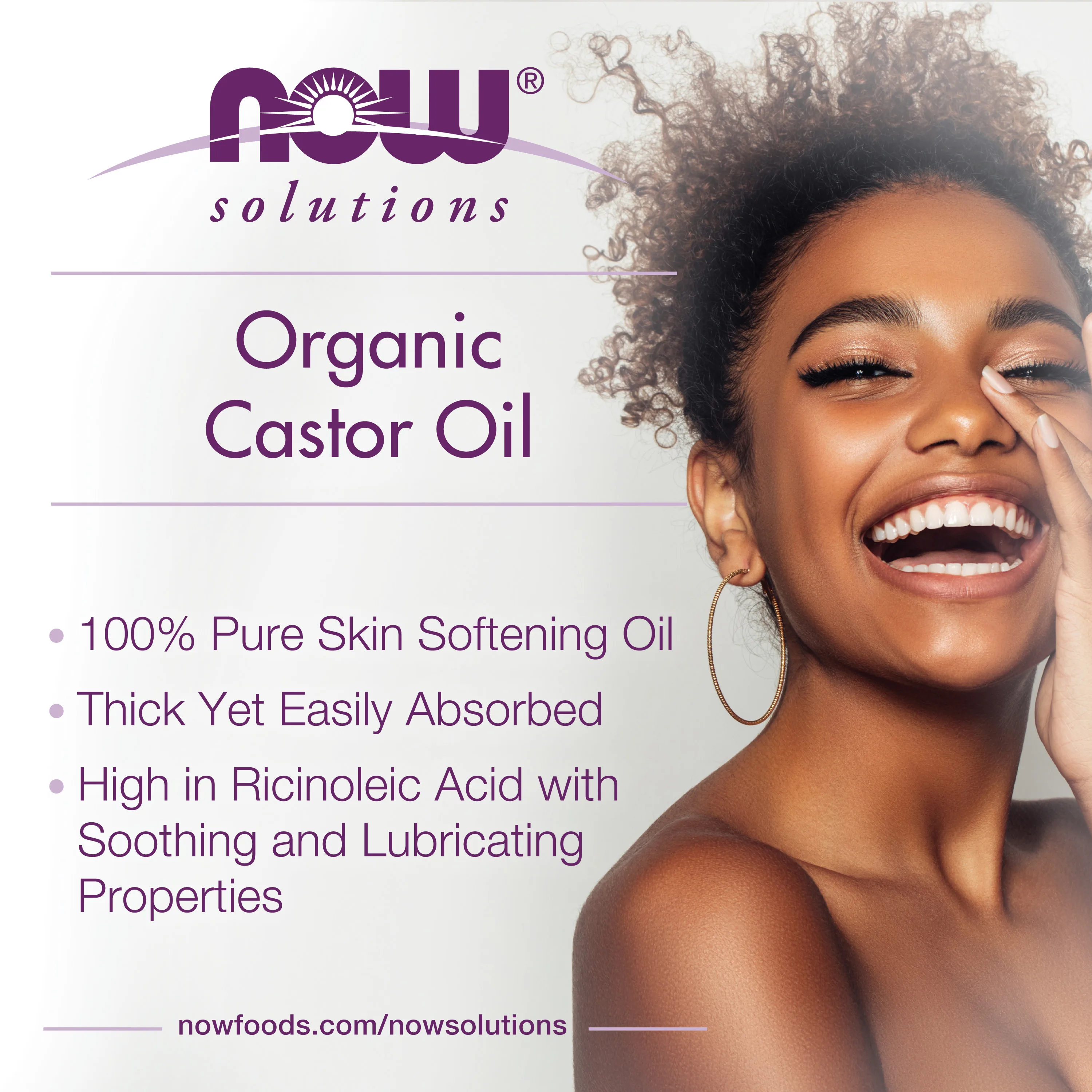 NOW Foods, Solutions, сертифицированное органическое касторовое масло, 237 мл (8 жидк. унций)