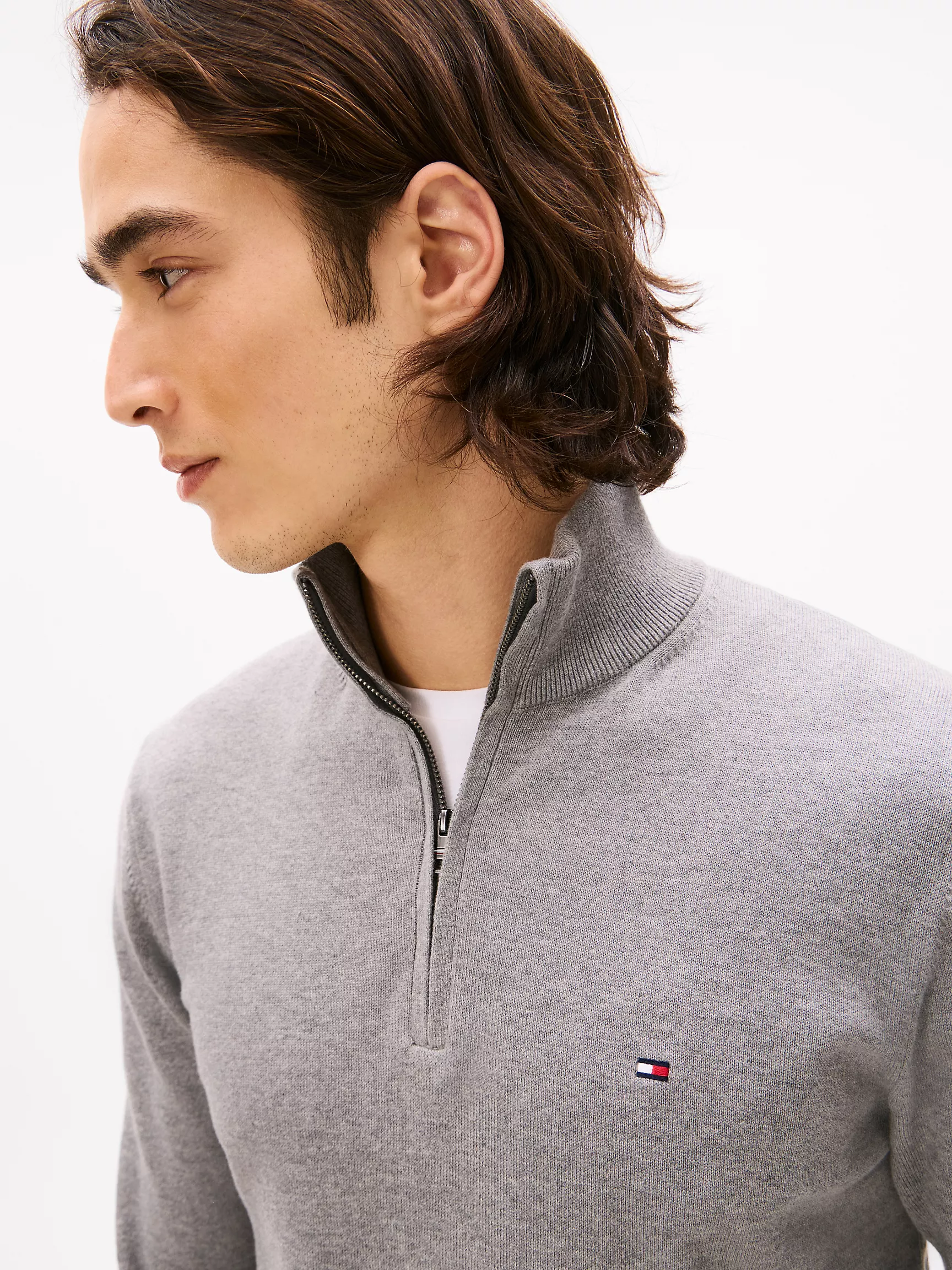 Мужской свитер Tommy Hilfiger, Классический свитер на молнии с воротником-стойкой