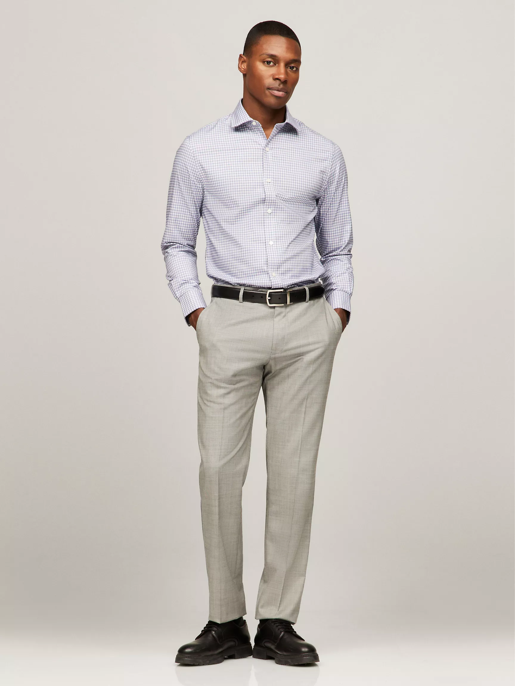 Мужская рубашка Tommy Hilfiger, Приталенная рубашка THFlex в клетку