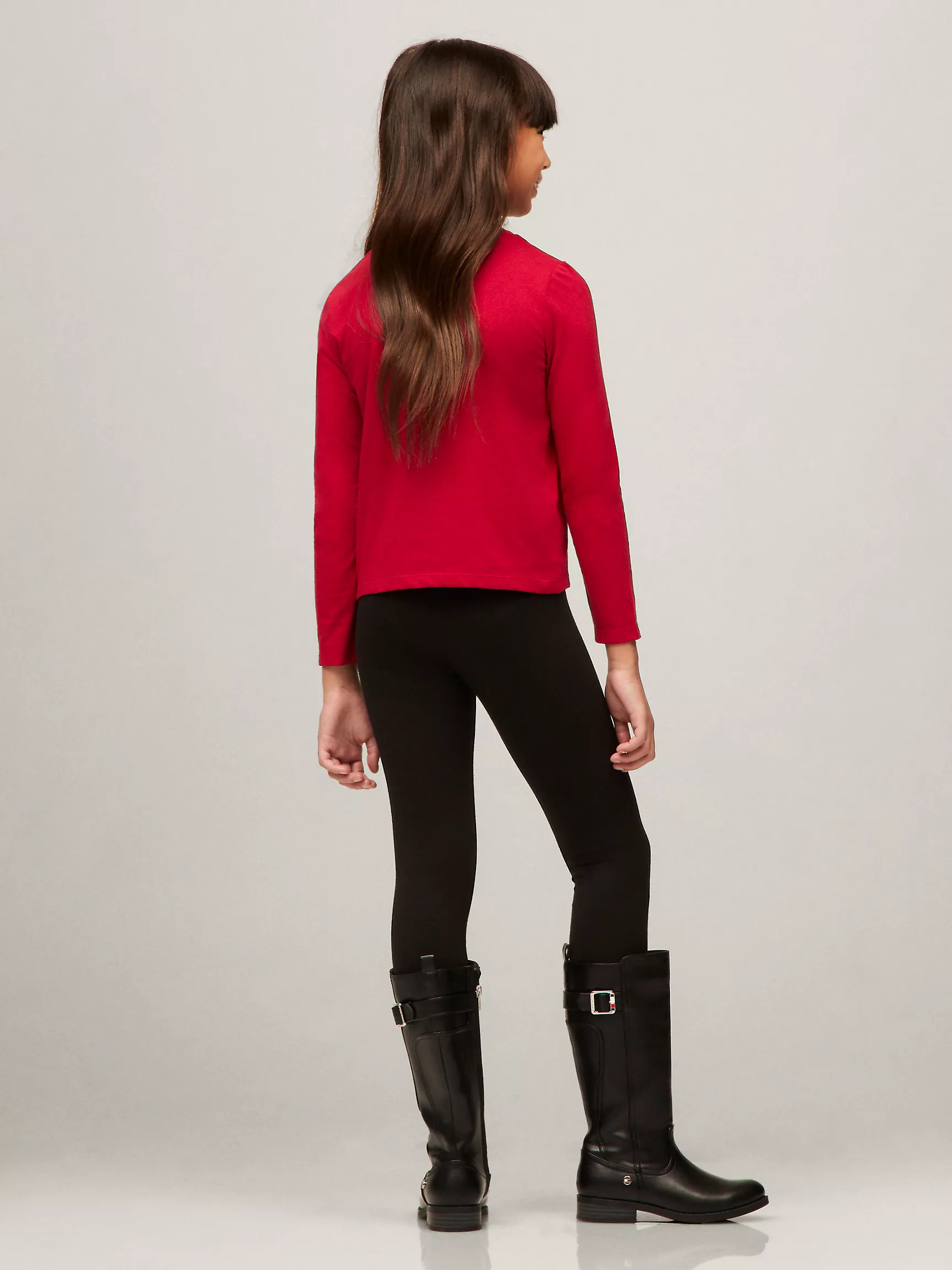 Футболка для девочек Tommy Hilfiger, Детская футболка с длинным рукавом и пайетками в виде банта