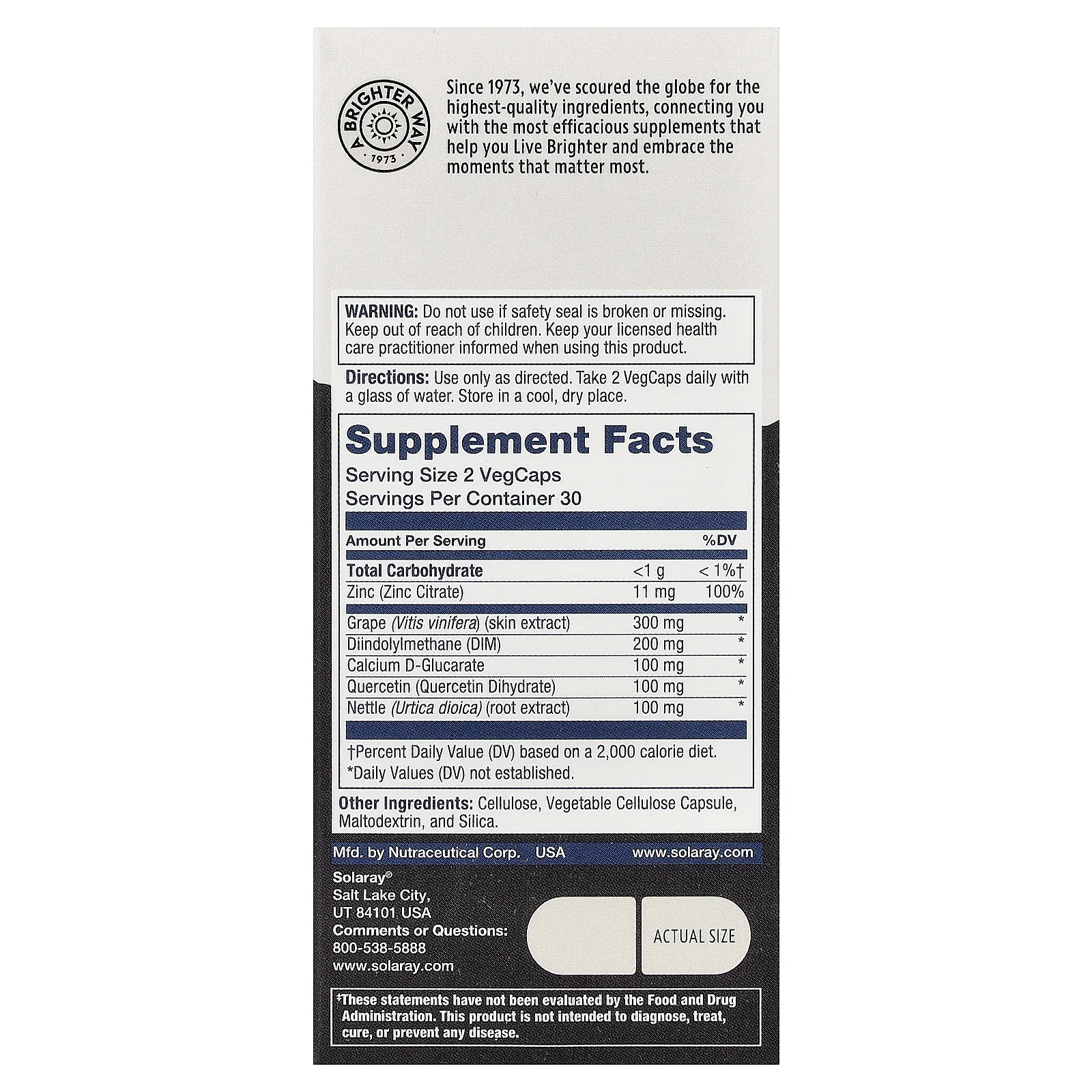 Solaray, комплекс ДИМ для мужчин, 60 растительных капсул