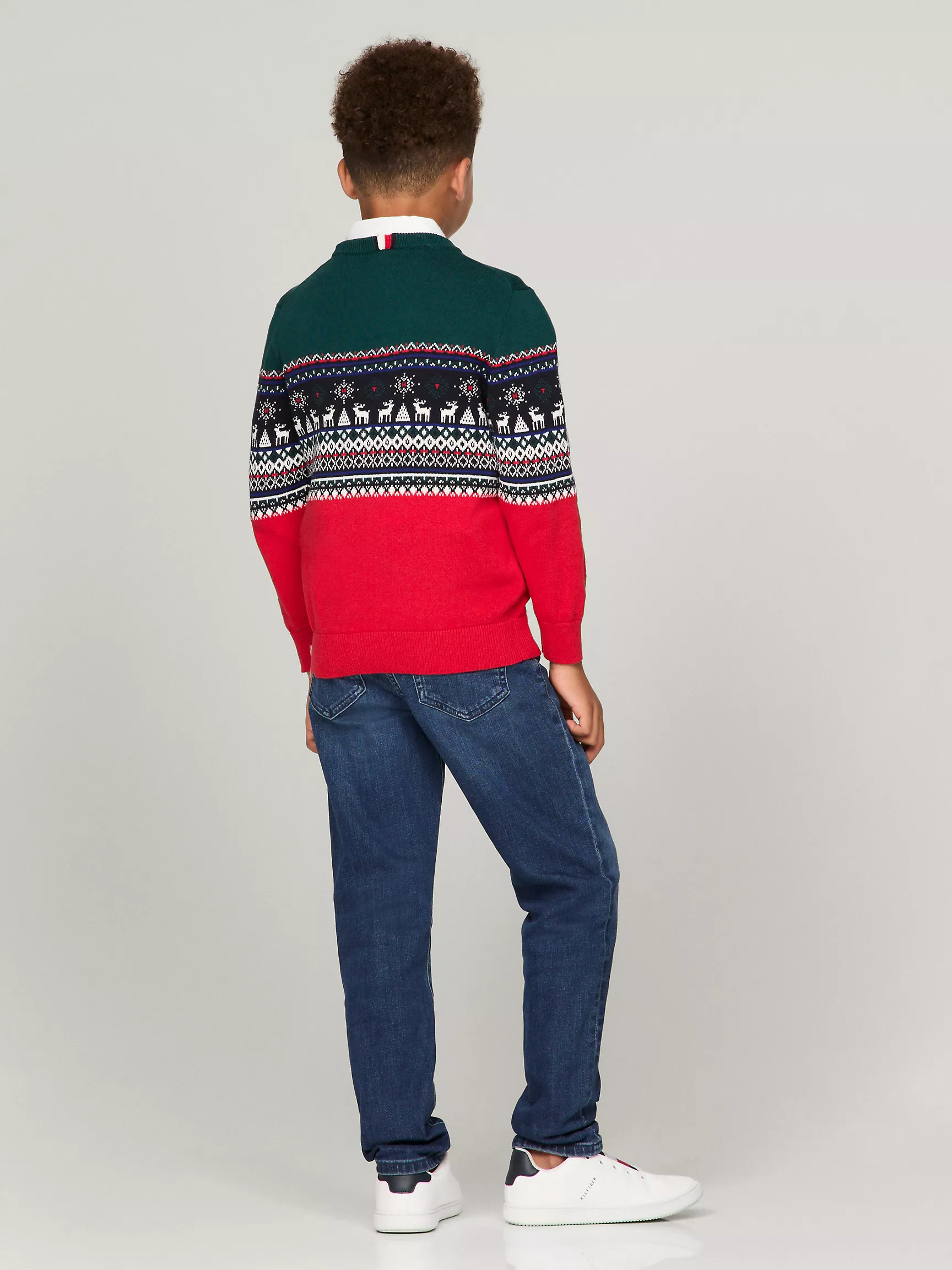 Свитер для мальчика Tommy Hilfiger, Детский свитер с узором Fair Isle и оленем