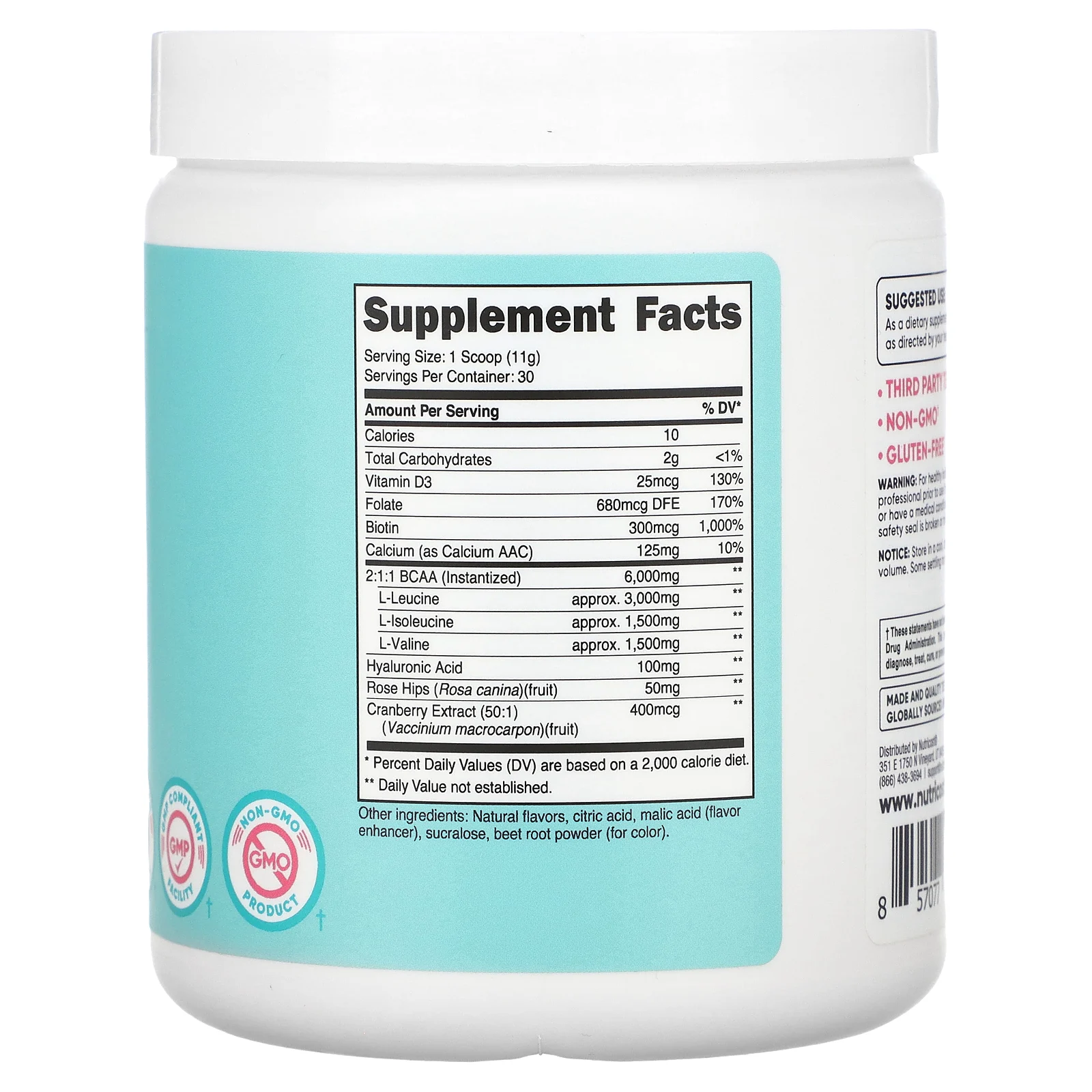 Nutricost, Для женщин, BCAA, клубничный лимонад, 330 г (11,6 унции)